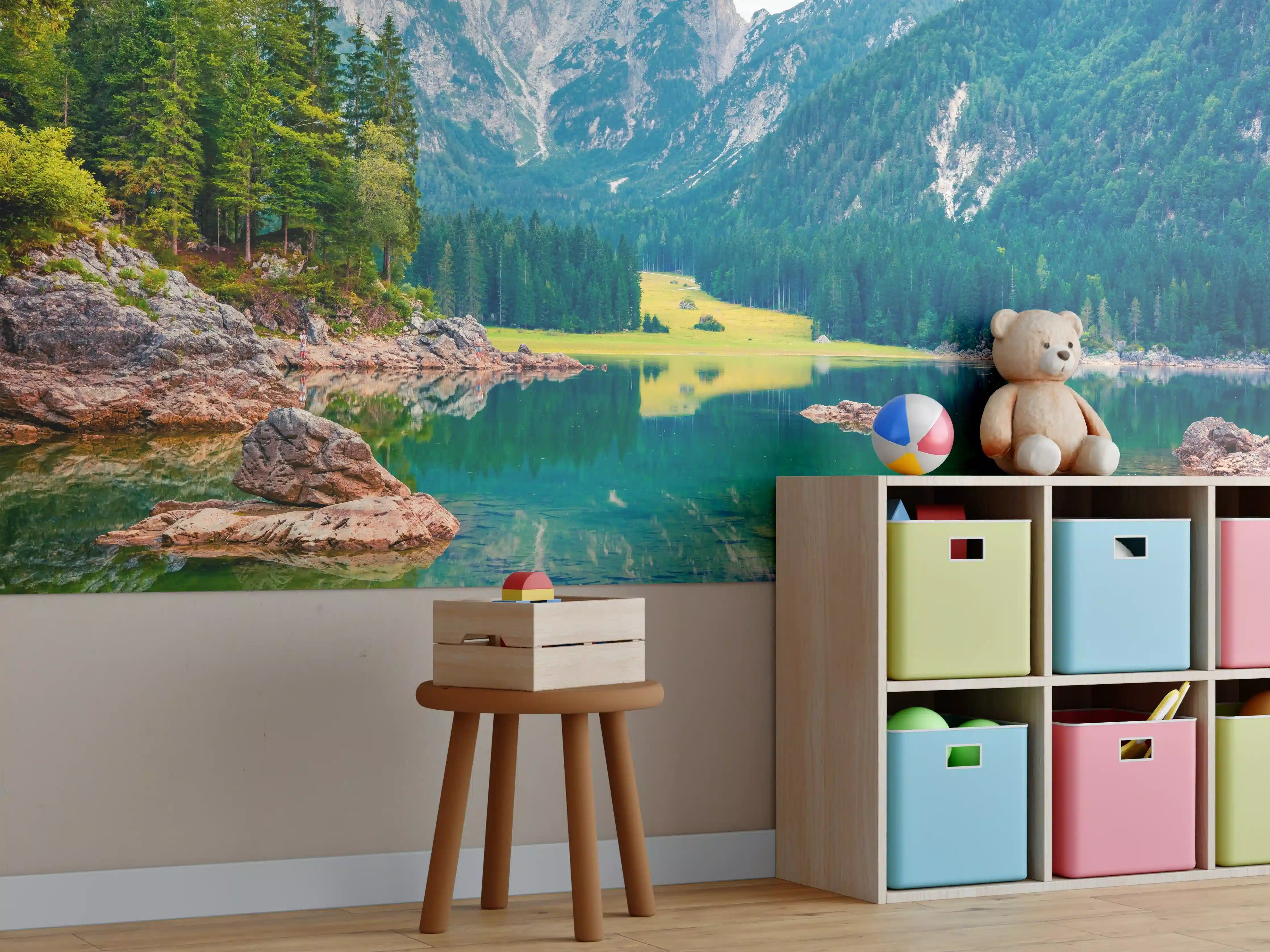 Kinderzimmer Wandgestaltung - Malerische Sommeransicht des Fusine Sees