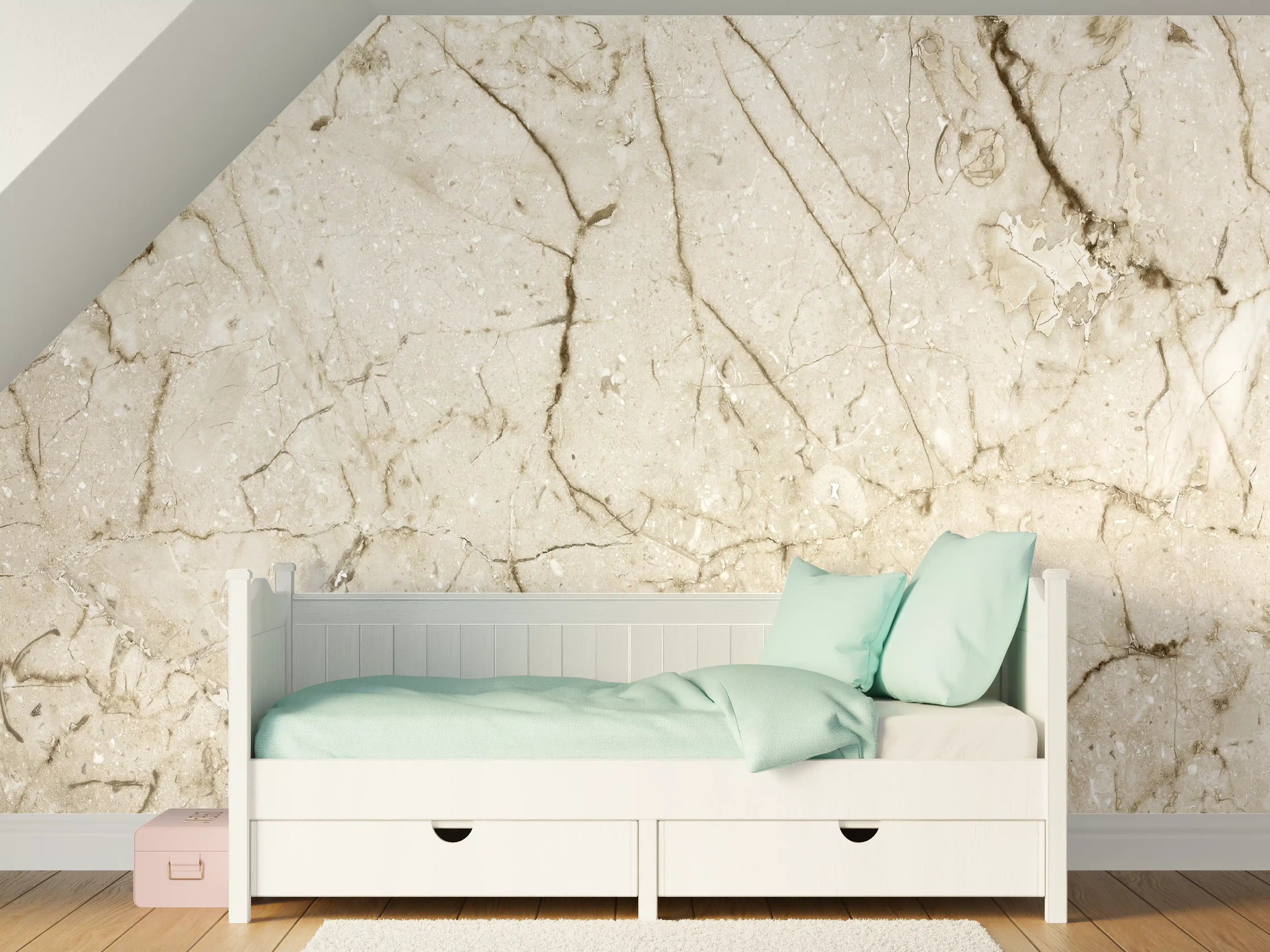 Kinderzimmer Wandgestaltung - Marmor Hintergrund - Beige