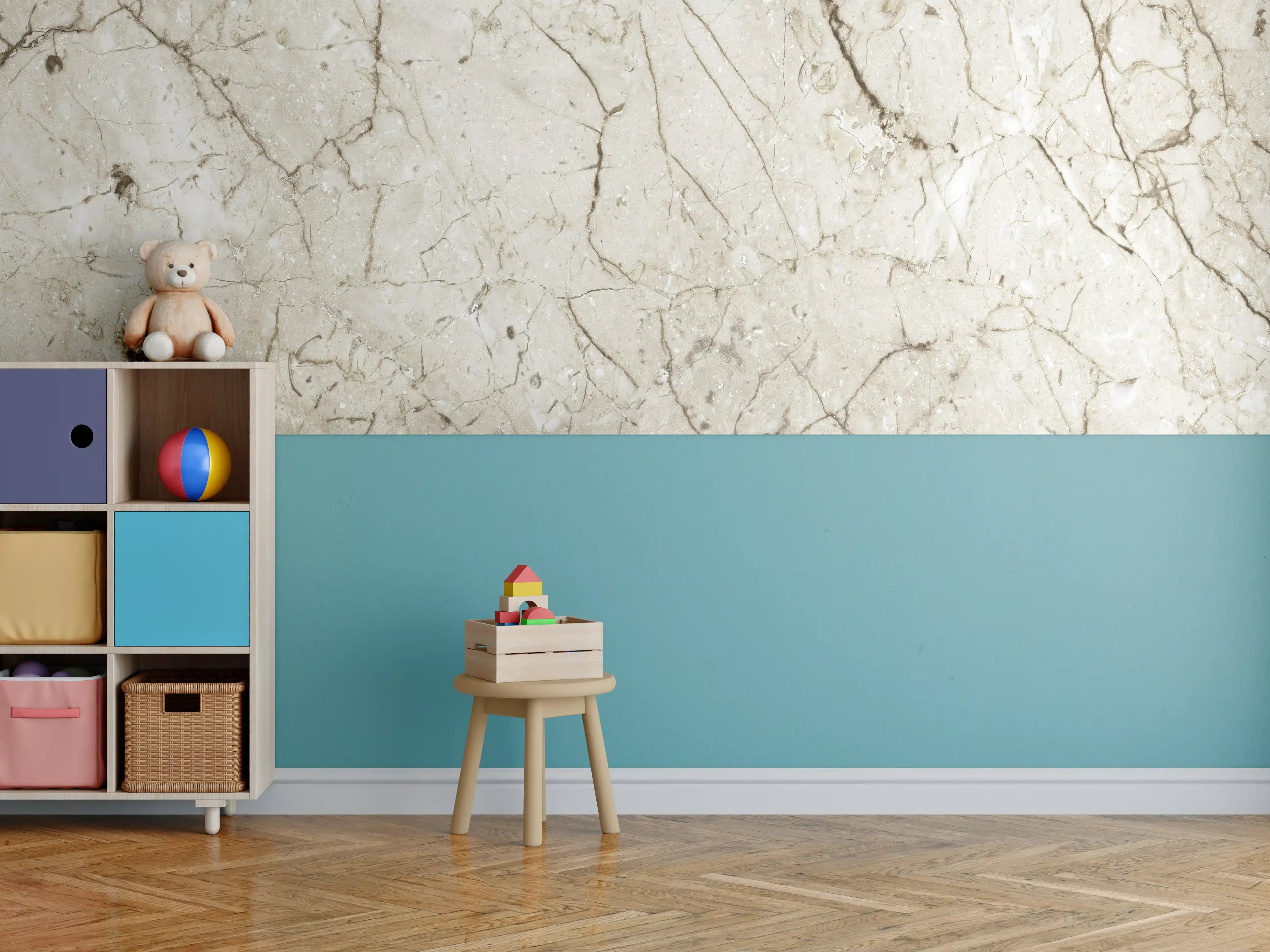 Kinderzimmer Wandgestaltung - Marmor Hintergrund - Beige