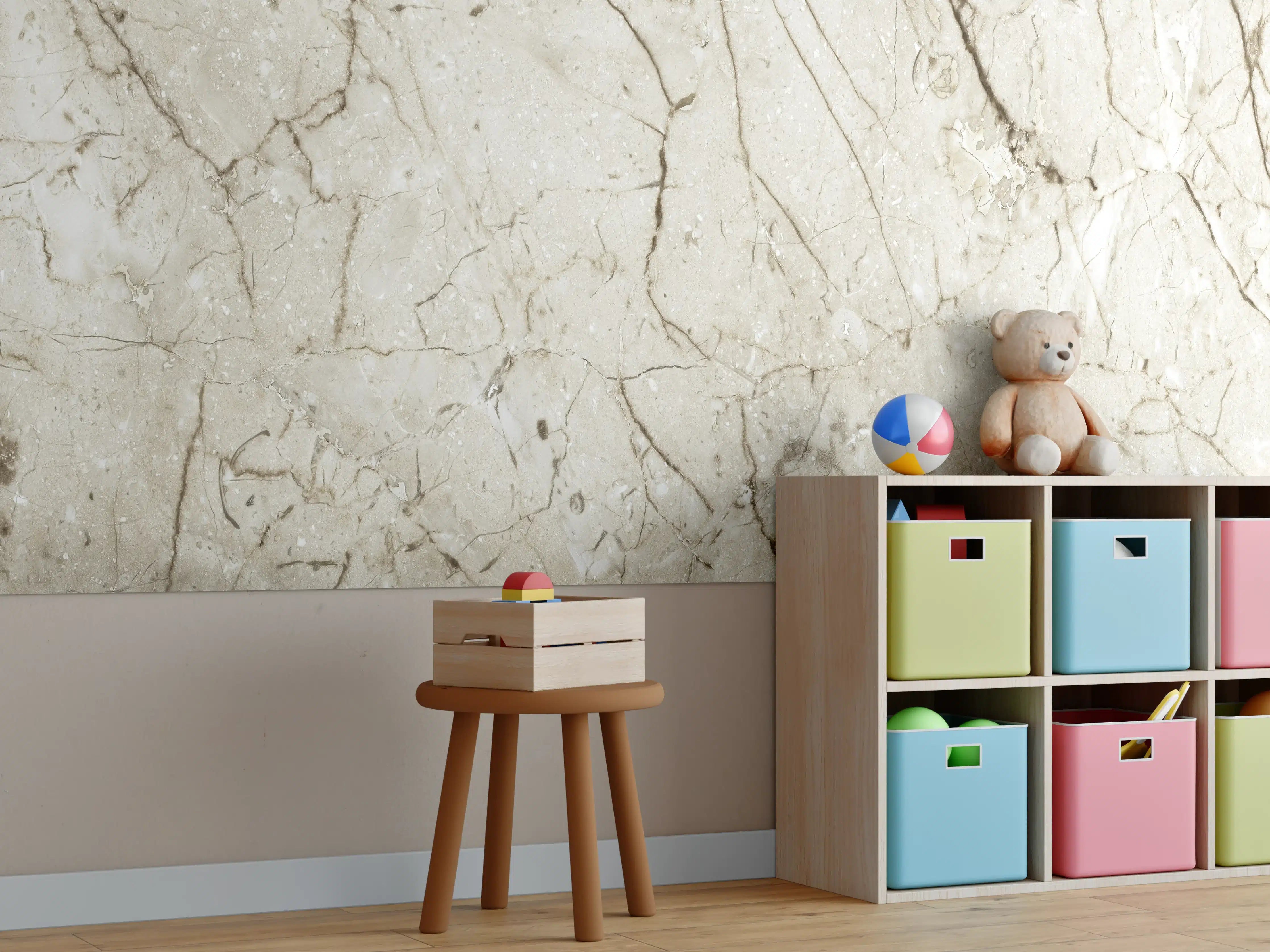 Kinderzimmer Wandgestaltung - Marmor Hintergrund - Beige
