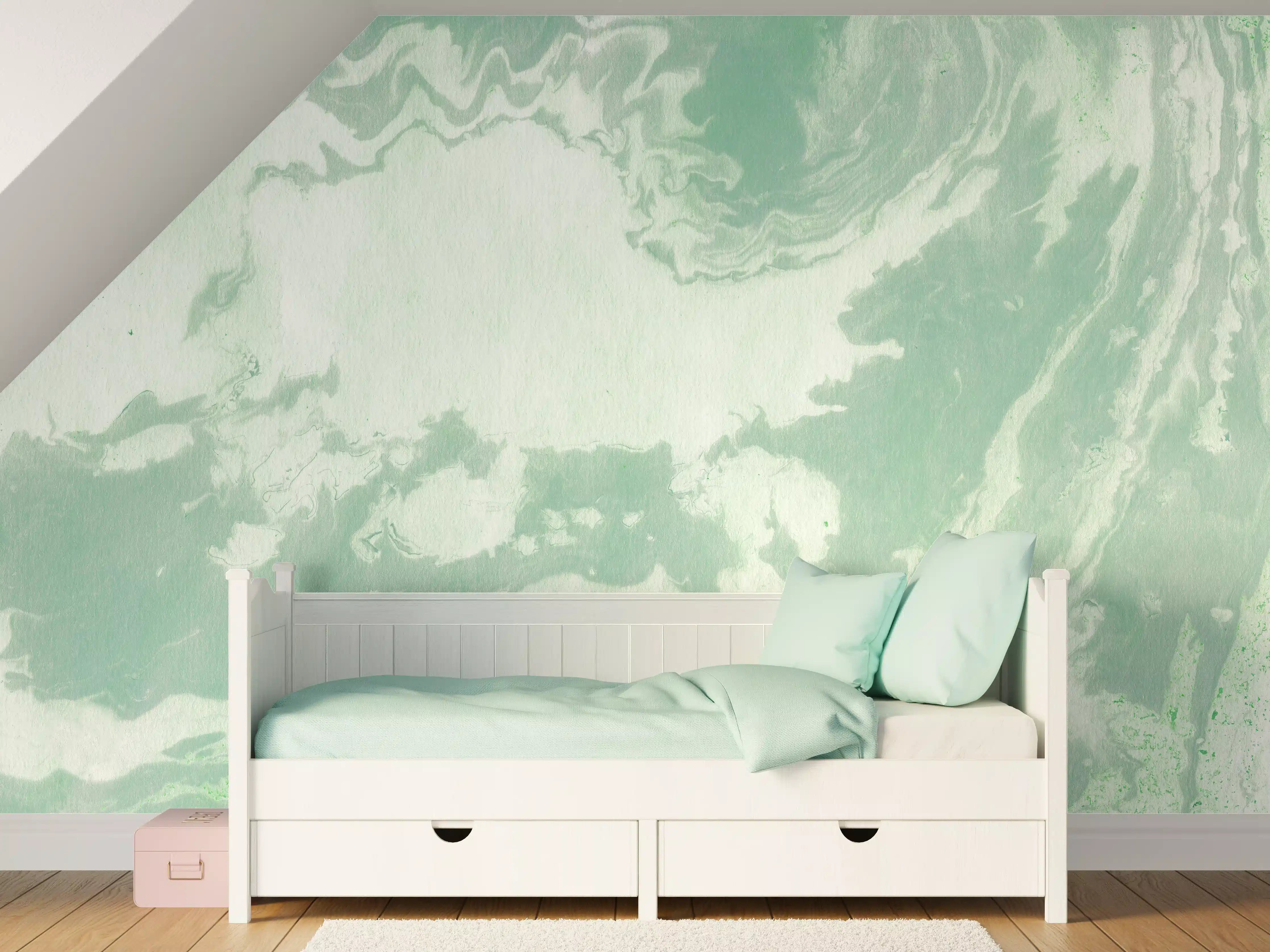 Kinderzimmer Wandgestaltung - Marmor Oberfläche - Pastellmalerei