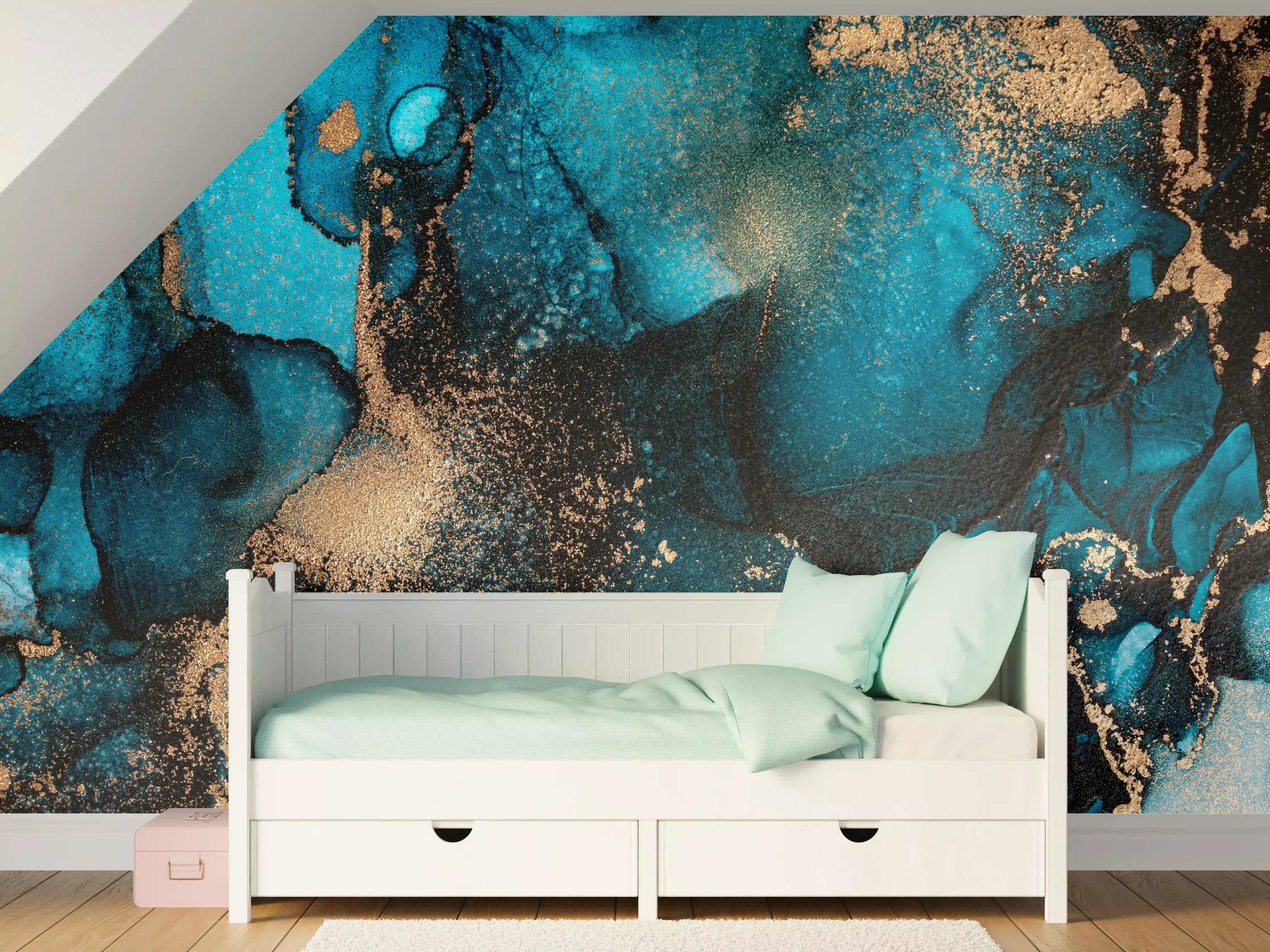 Kinderzimmer Wandgestaltung - Marmor Wand Design - Flüssigmalerei