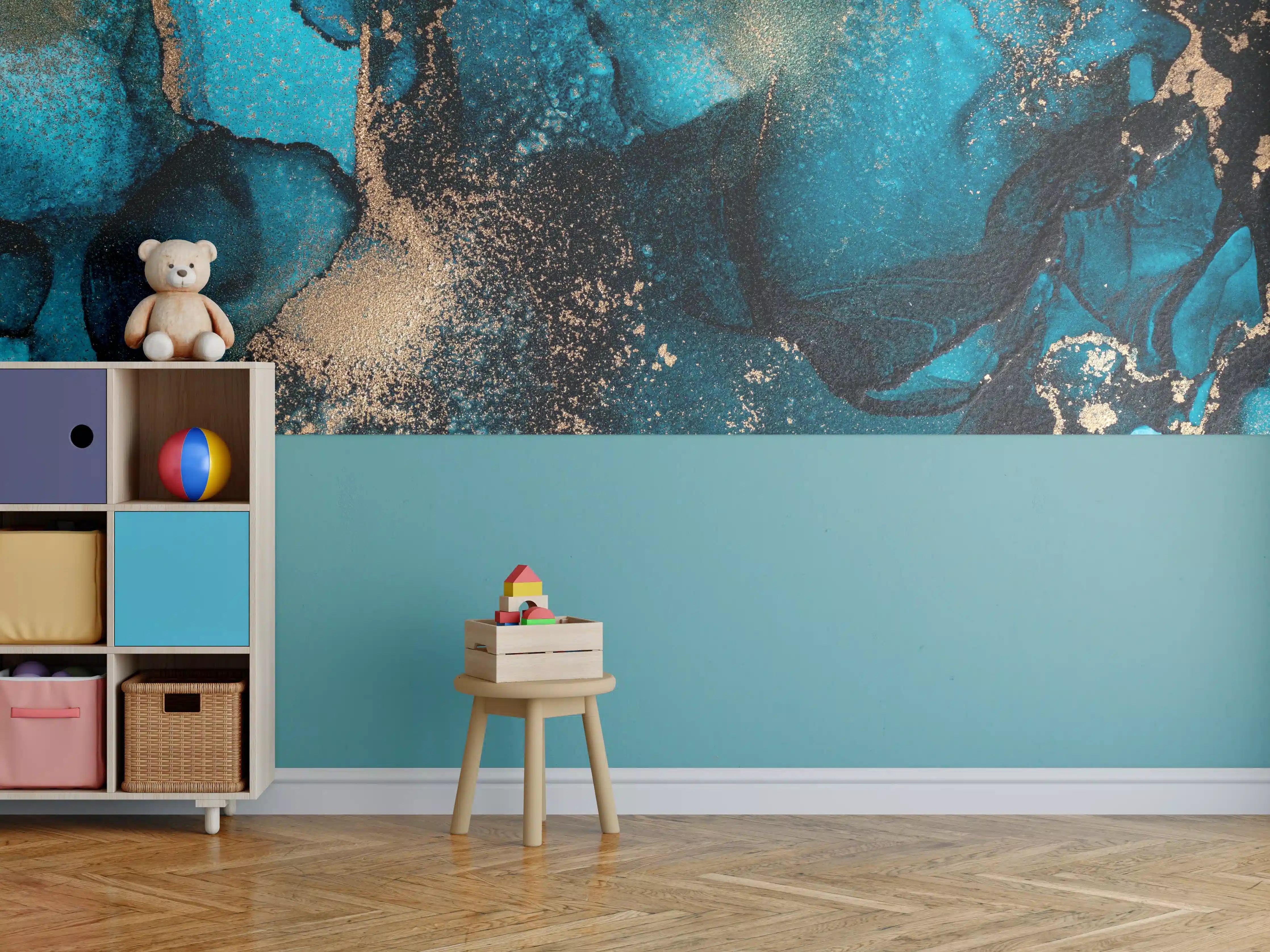 Kinderzimmer Wandgestaltung - Marmor Wand Design - Flüssigmalerei