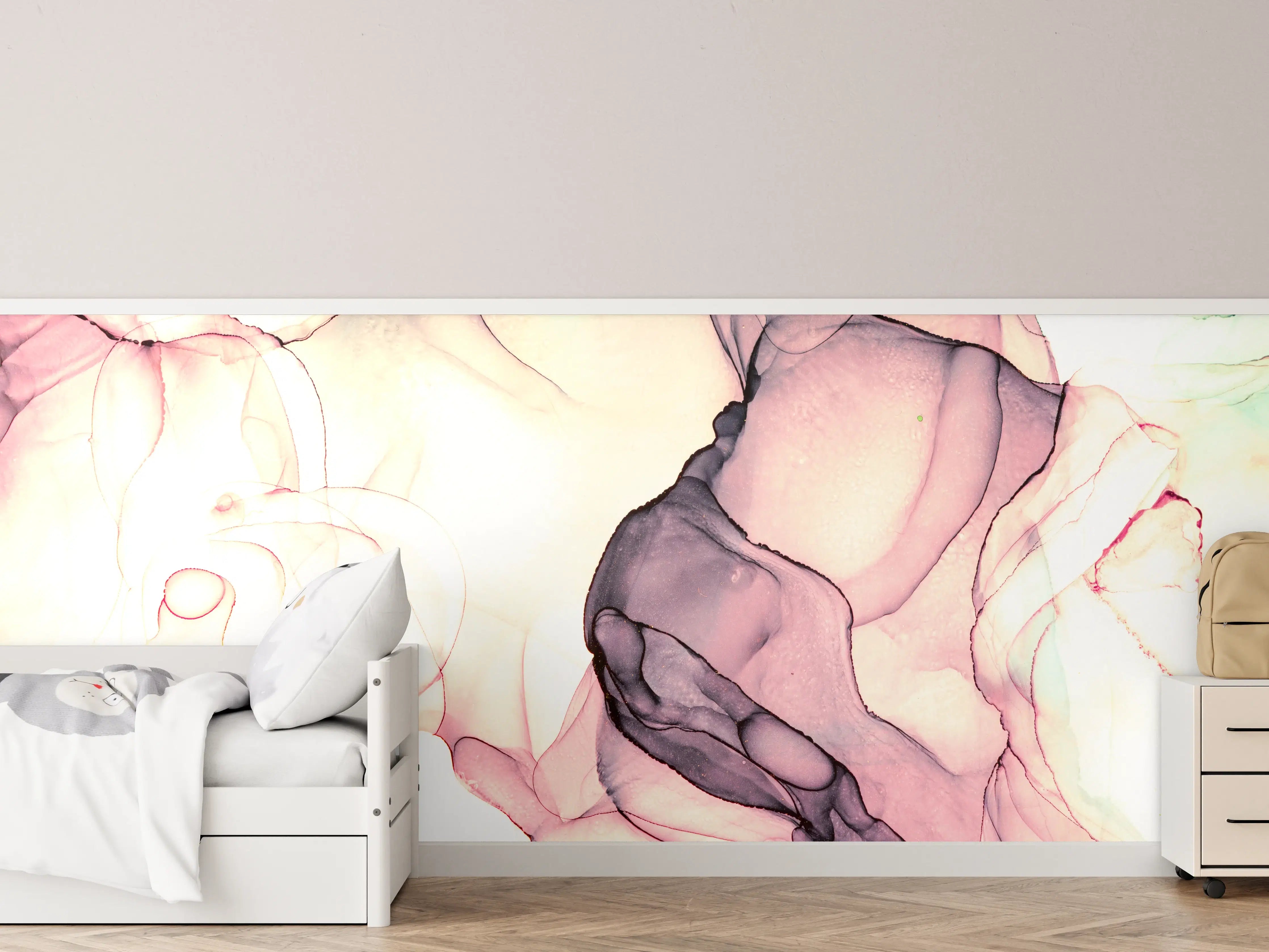 Kinderzimmer Wandgestaltung - Marmor Wanddesign - Flüssigmalerei