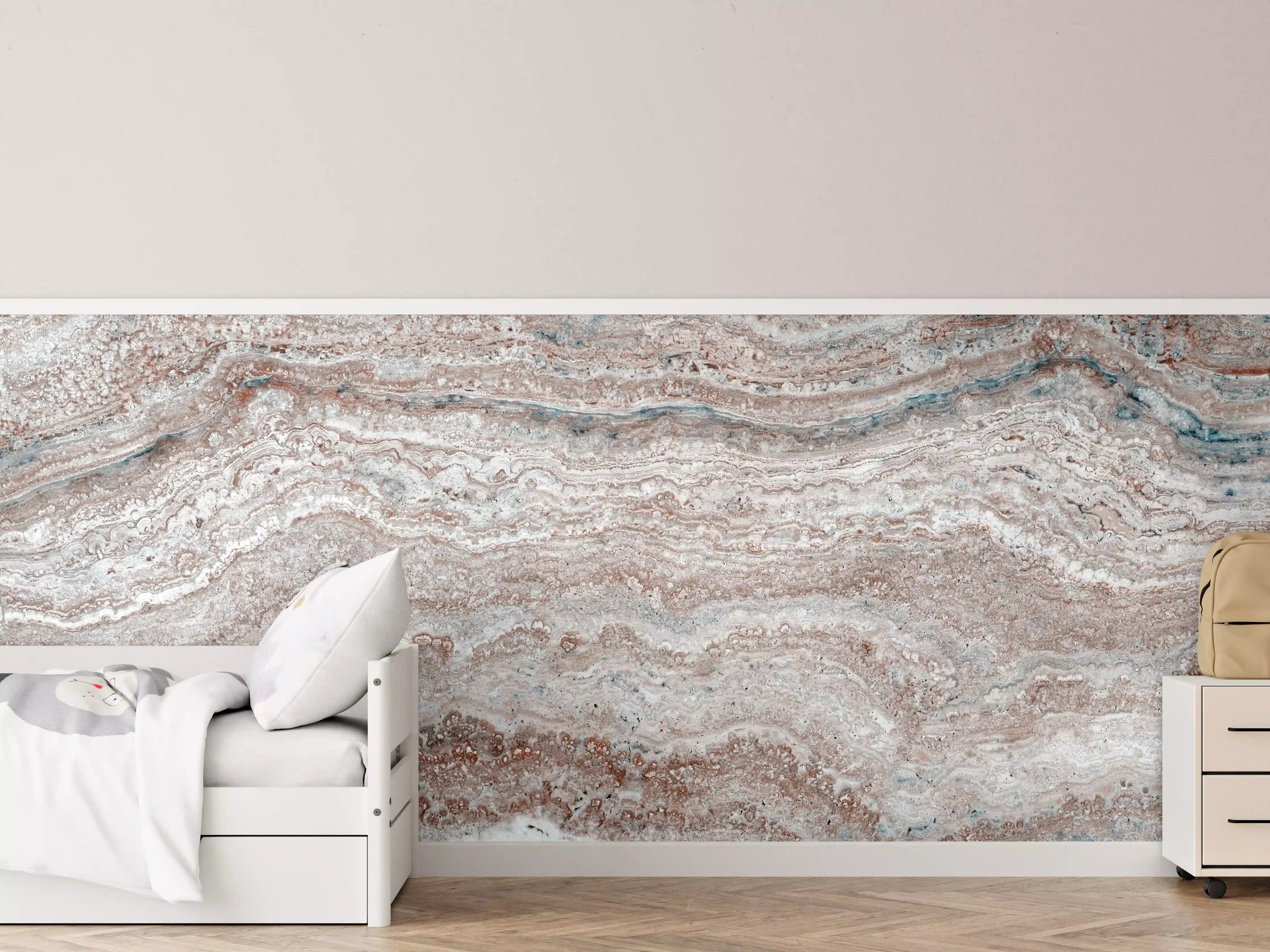 Kinderzimmer Wandgestaltung - Marmorierte Steinstruktur