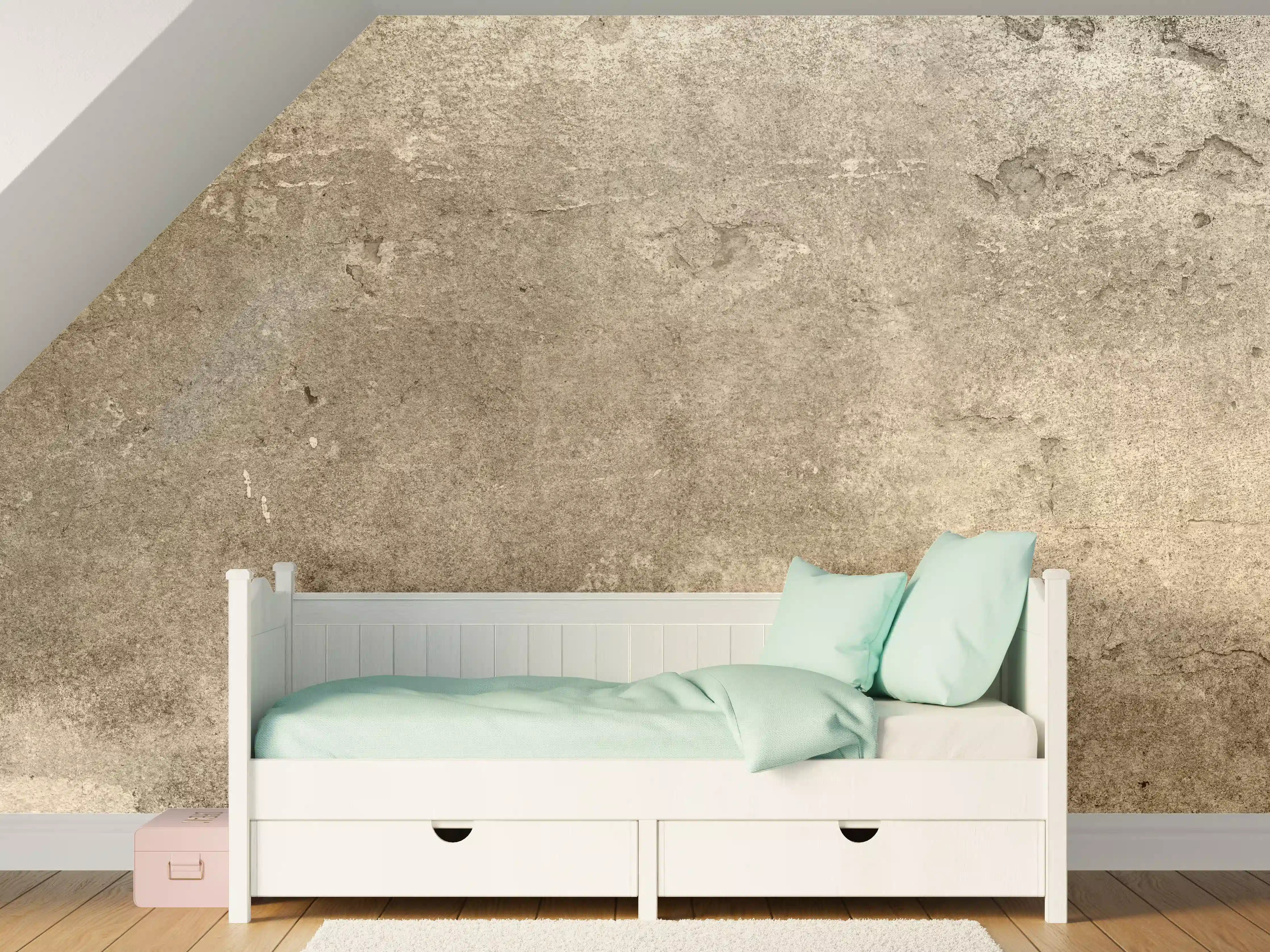 Kinderzimmer Wandgestaltung - Massiver beigefarbiger Beton