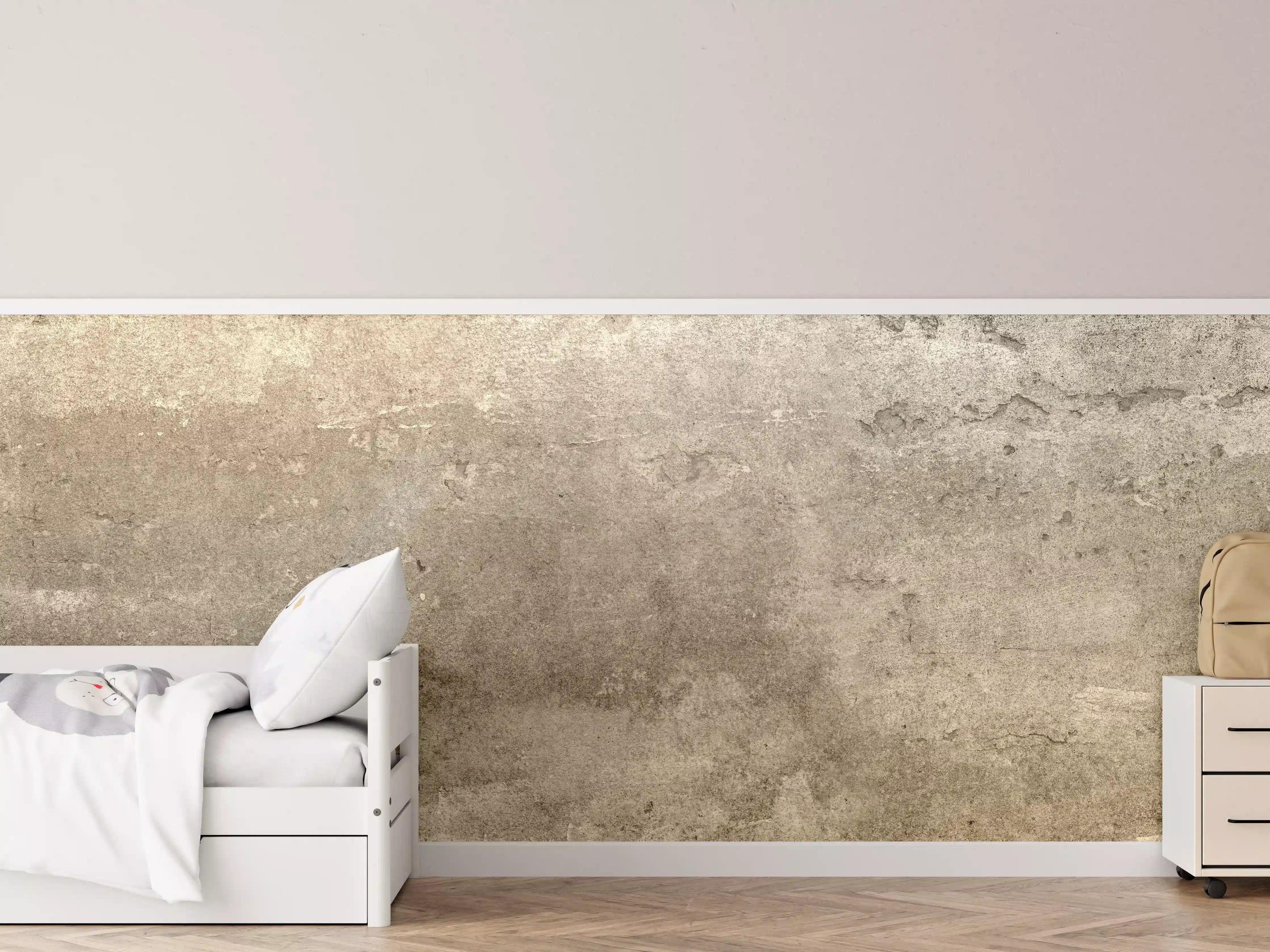 Kinderzimmer Wandgestaltung - Massiver beigefarbiger Beton