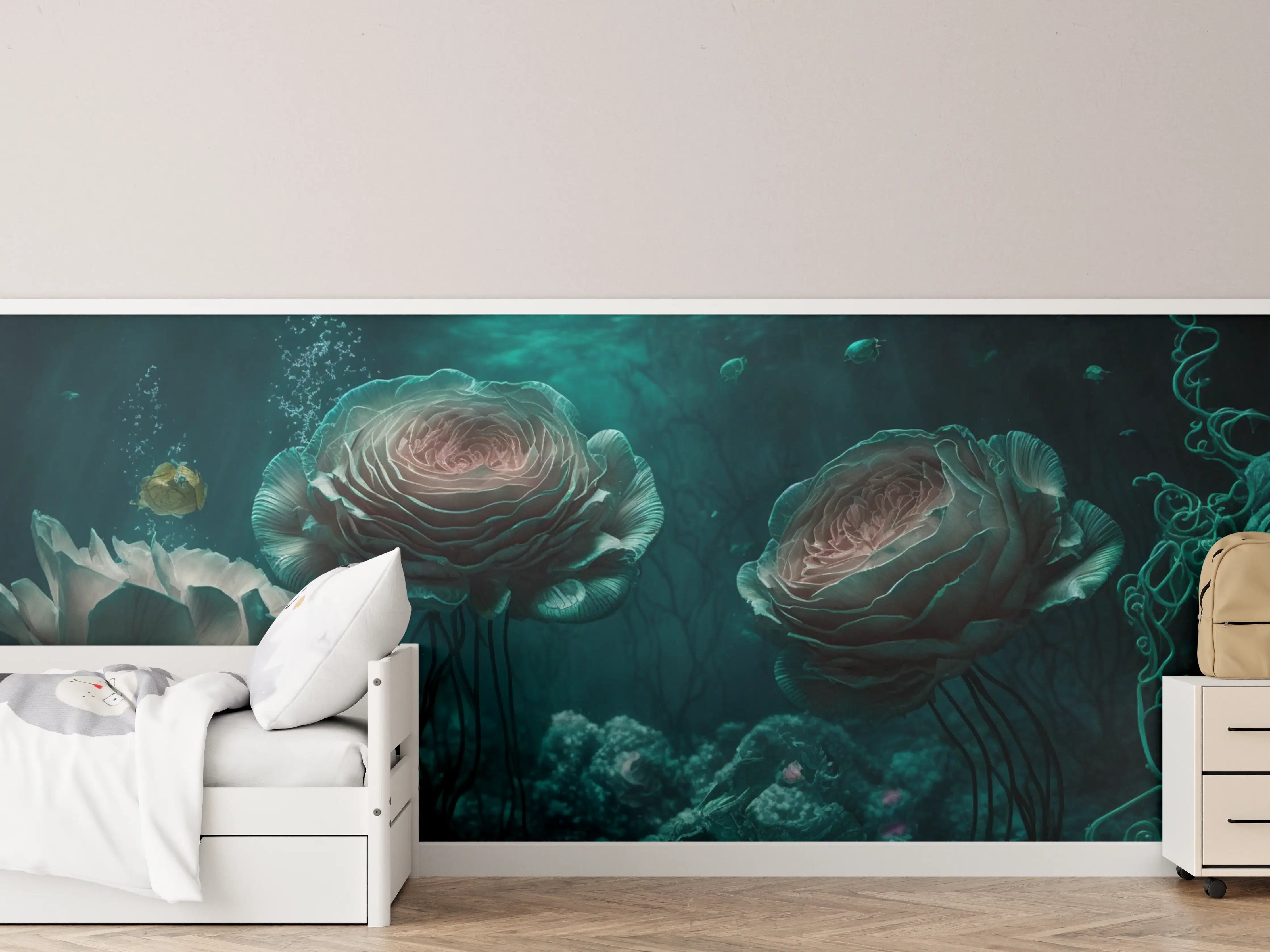 Kinderzimmer Wandgestaltung - Meereswelt mit Quallen