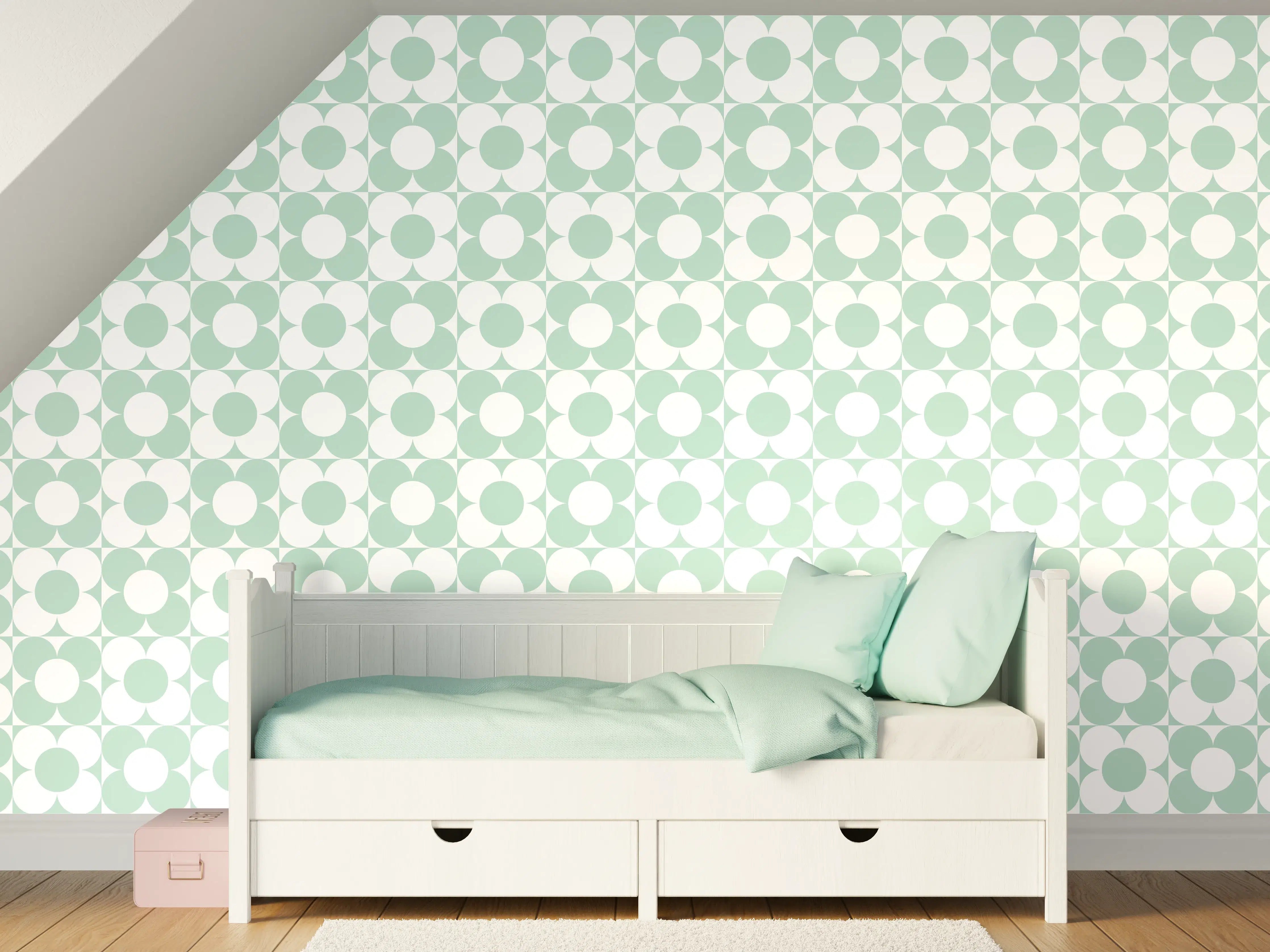 Kinderzimmer Wandgestaltung - Menta Retro Design