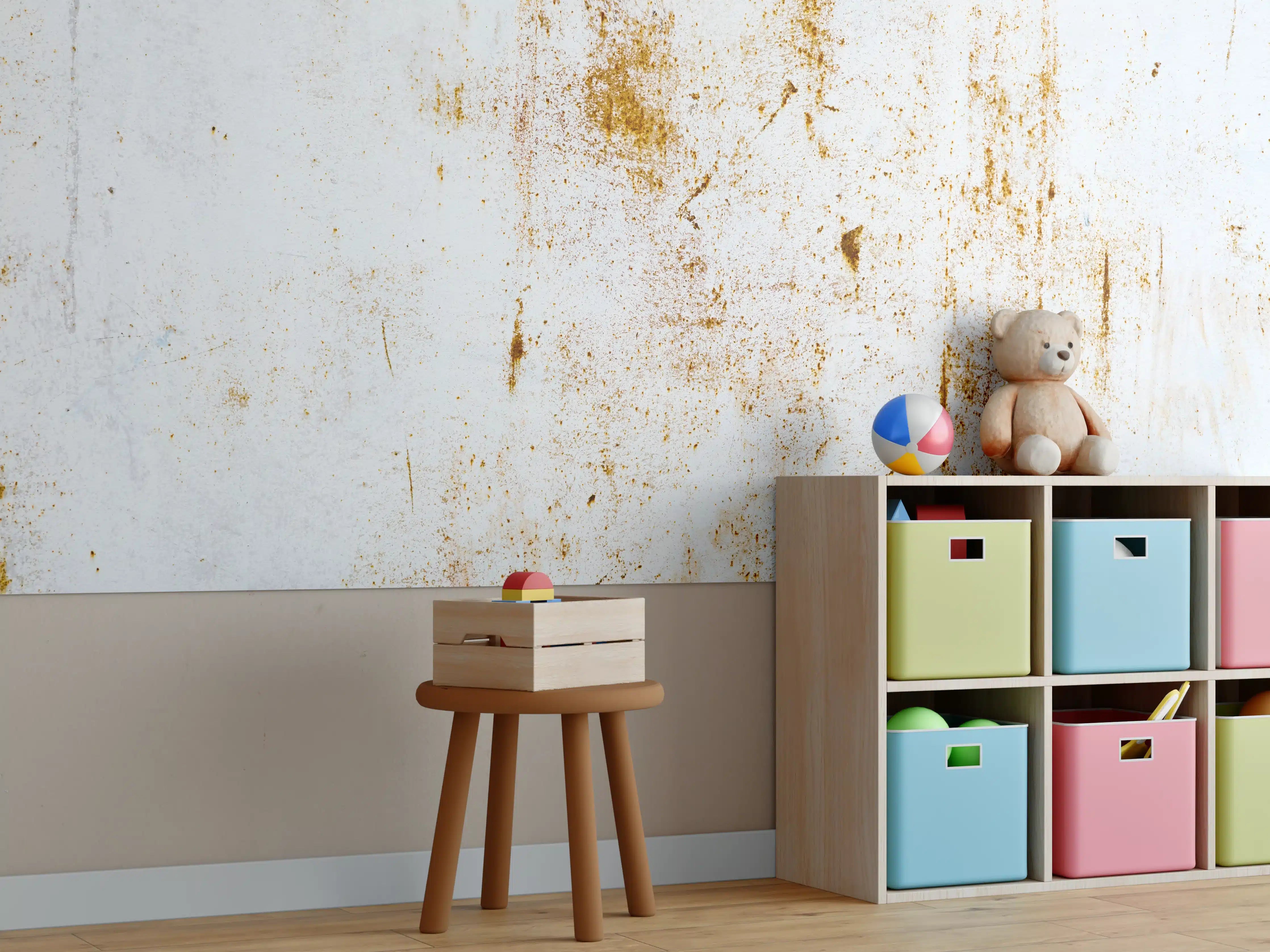 Kinderzimmer Wandgestaltung - Metall mit rauer Rostoberfläche