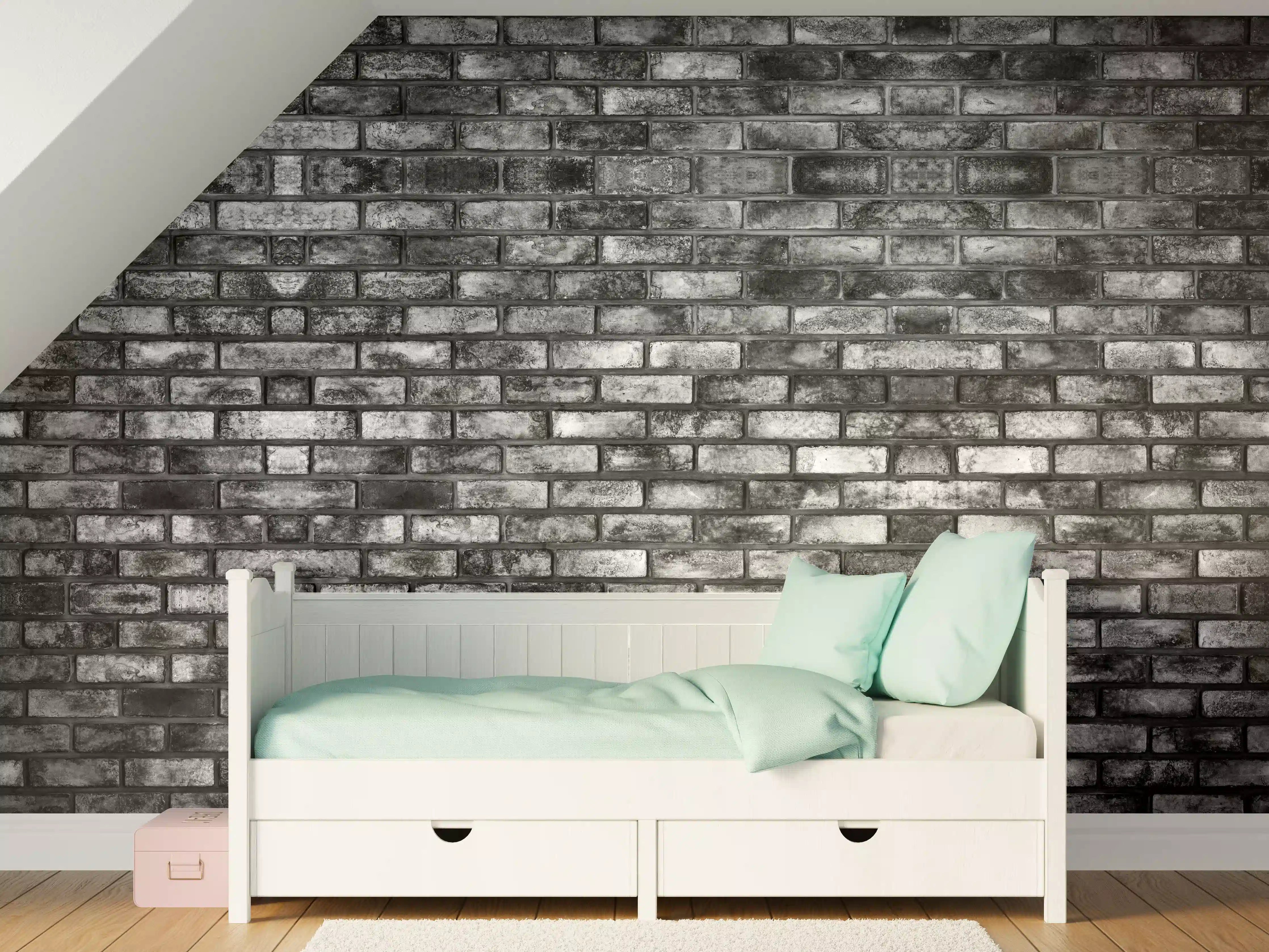 Kinderzimmer Wandgestaltung - Metallische Steinstruktur