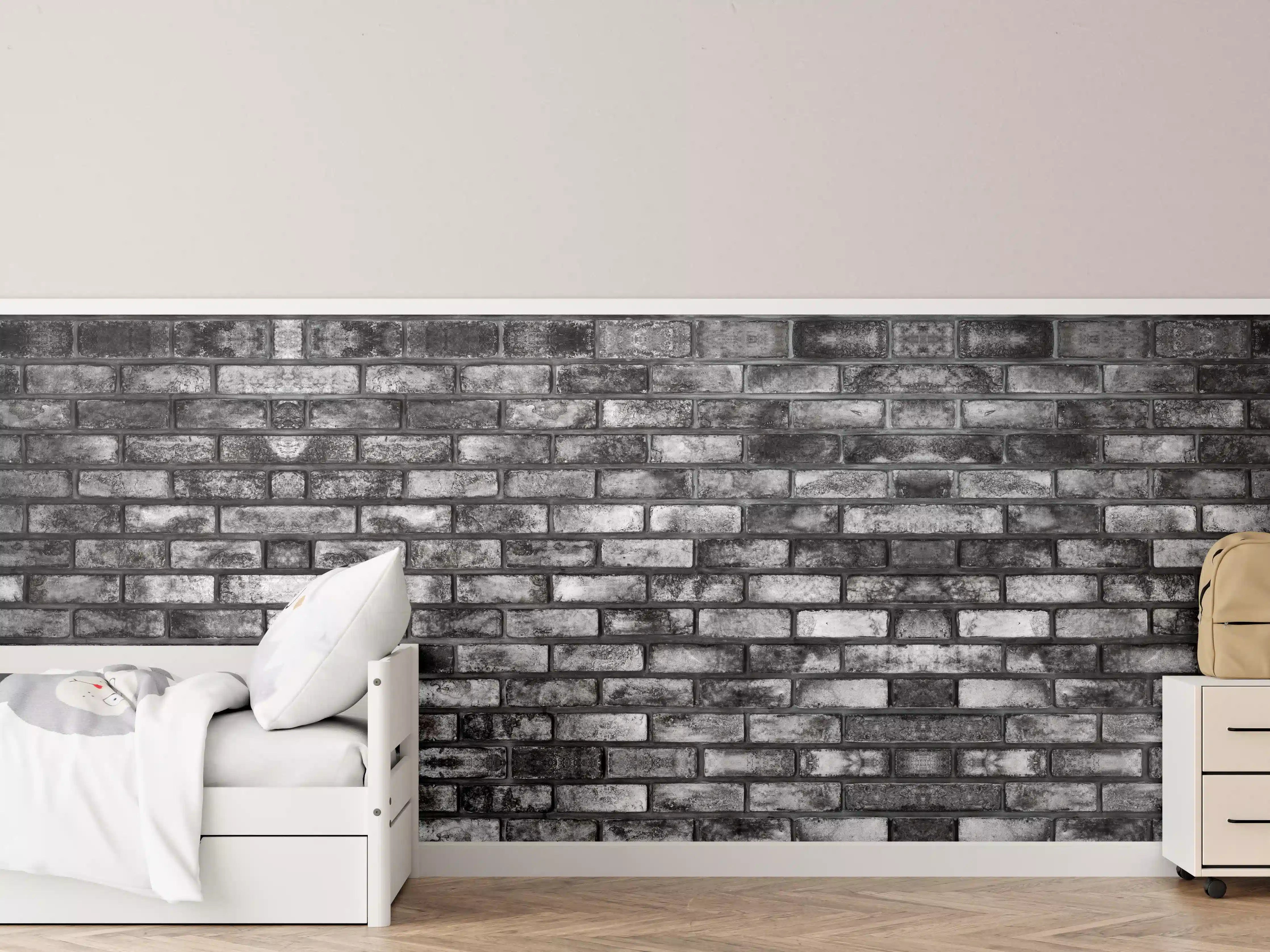 Kinderzimmer Wandgestaltung - Metallische Steinstruktur