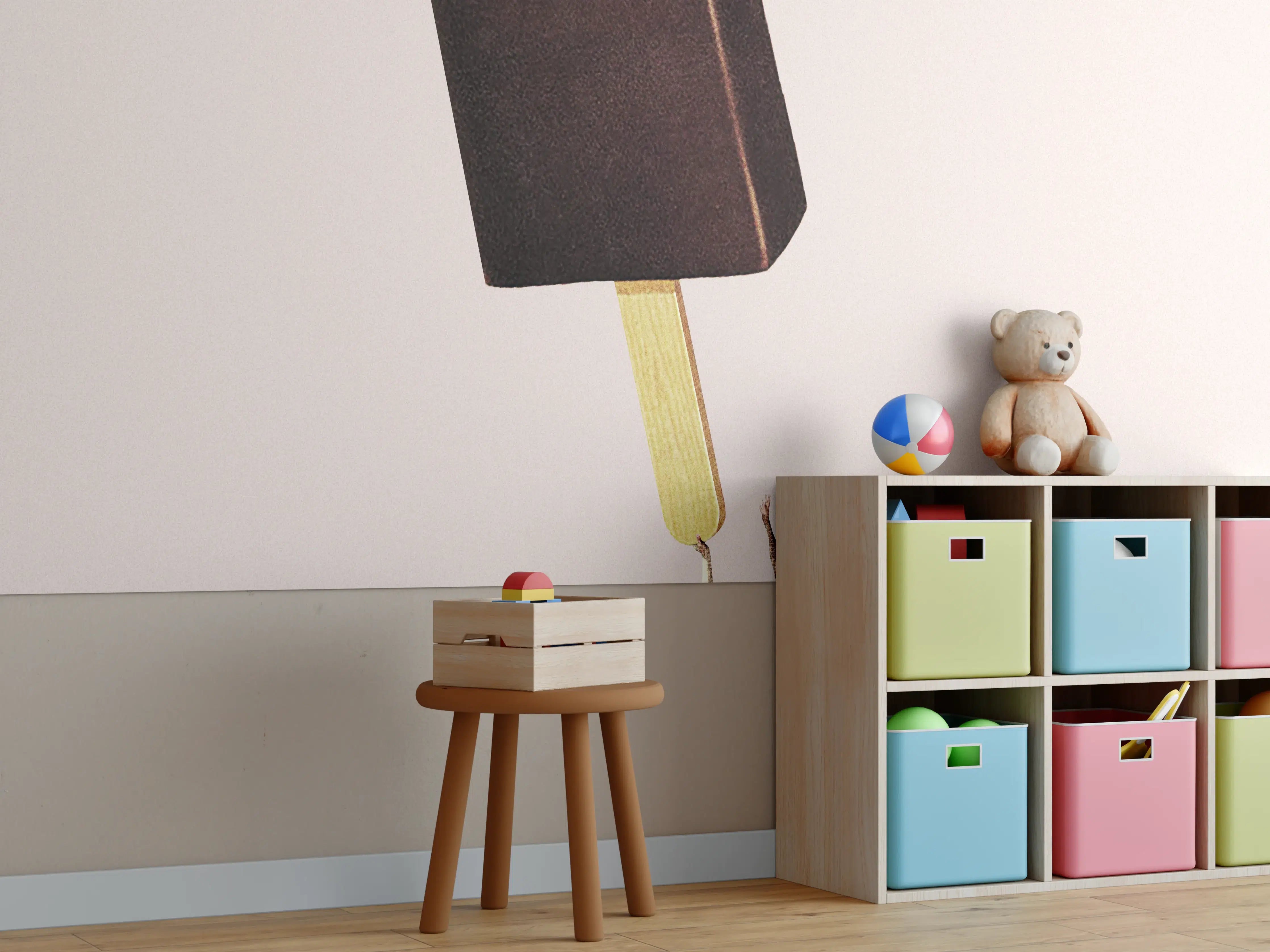 Kinderzimmer Wandgestaltung - Miniatur Menschen halten Eis