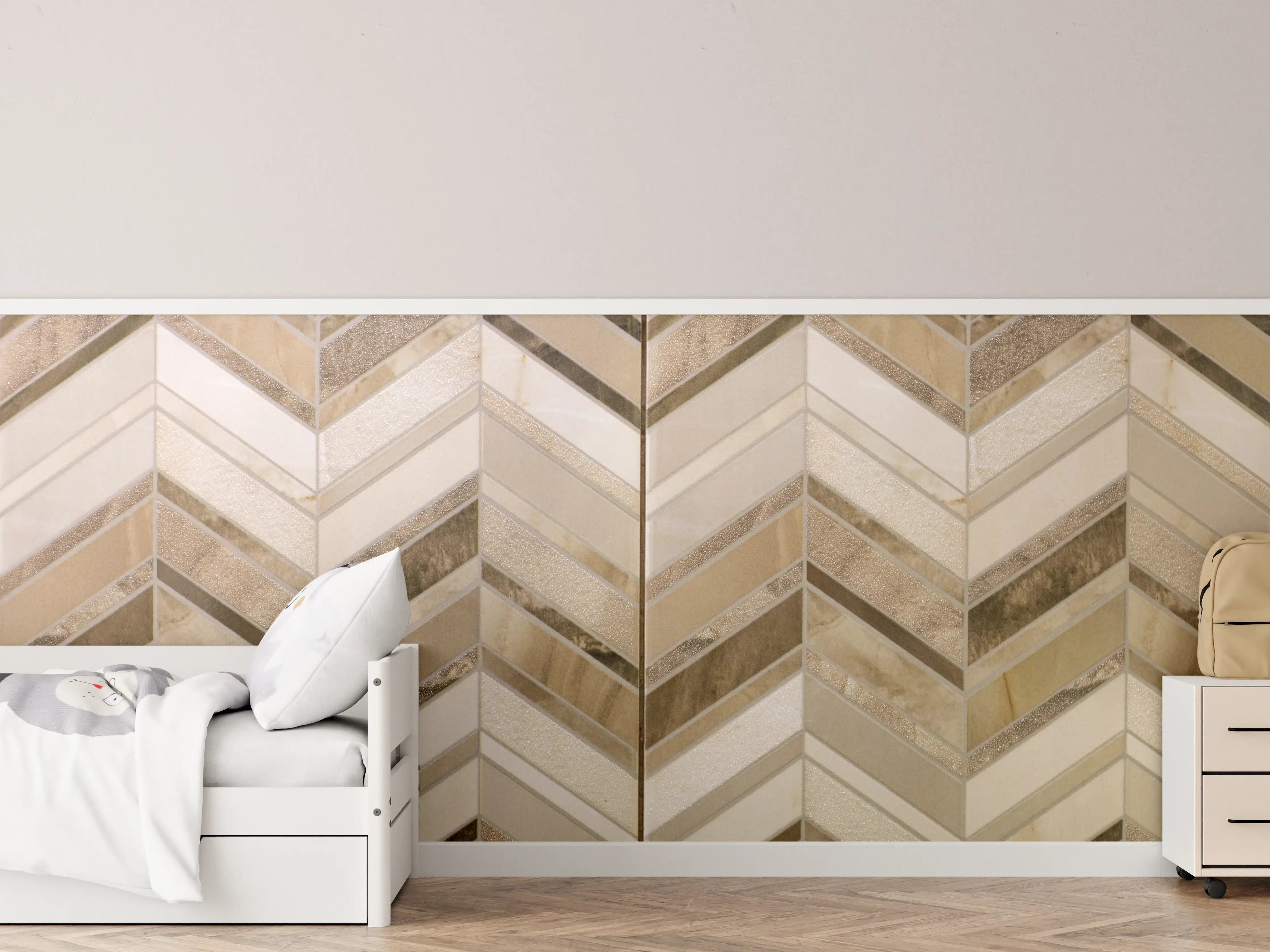 Kinderzimmer Wandgestaltung - Moderne Beige-Creme Wandfliesen