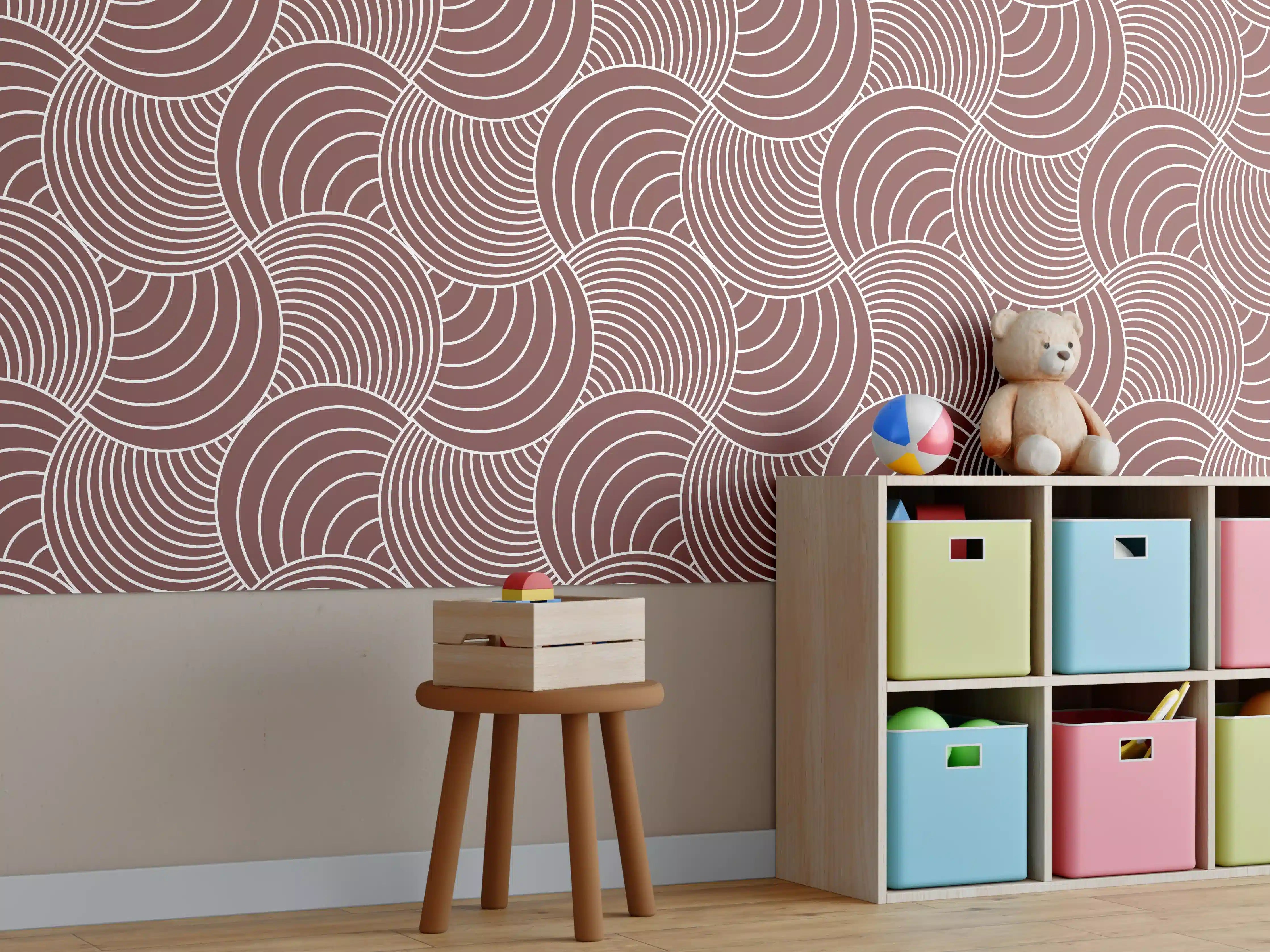 Kinderzimmer Wandgestaltung - Moderne Brauntöne Wandgestaltung