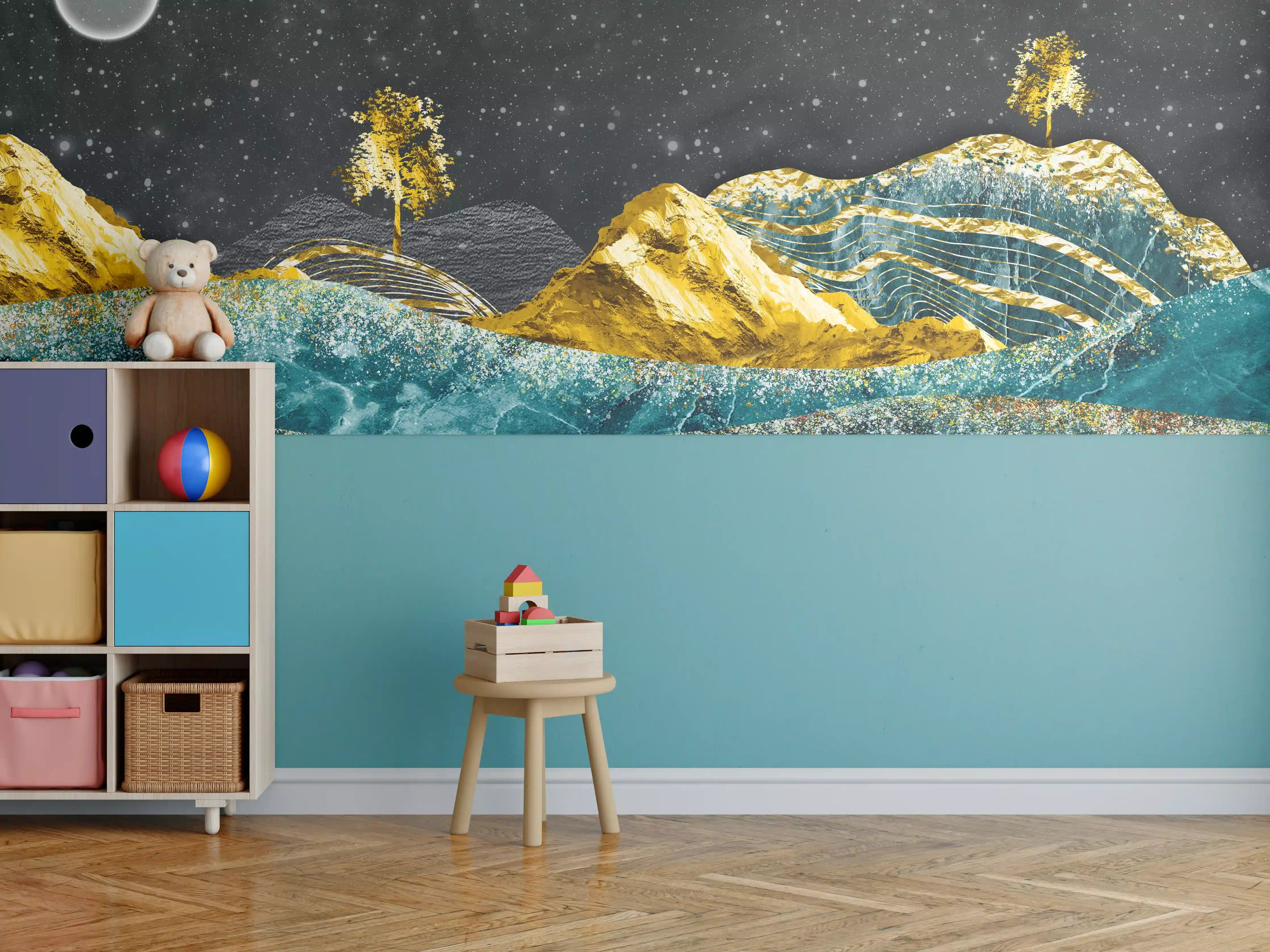 Kinderzimmer Wandgestaltung - Moderne Kunst - Landschaft