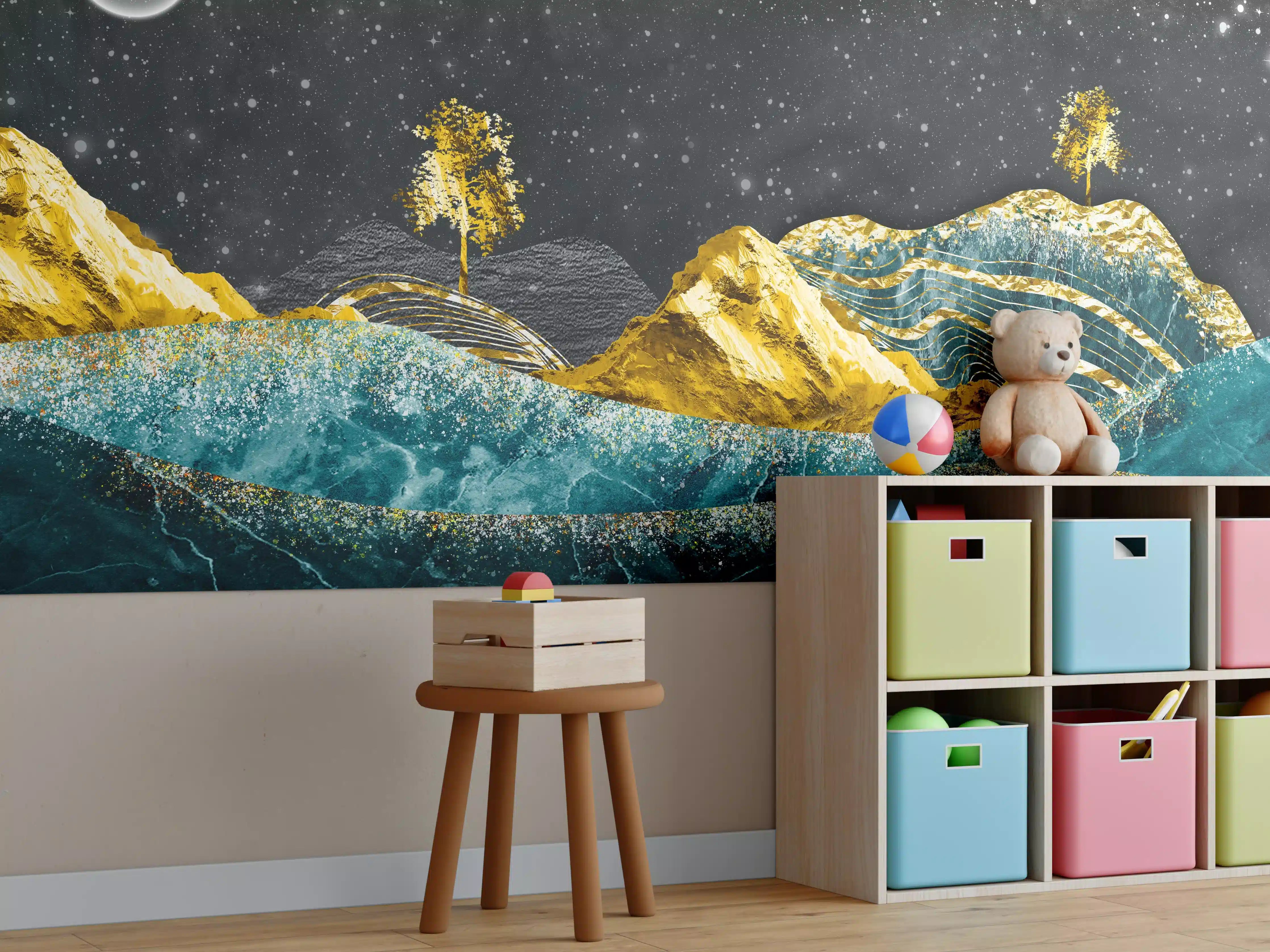 Kinderzimmer Wandgestaltung - Moderne Kunst - Landschaft