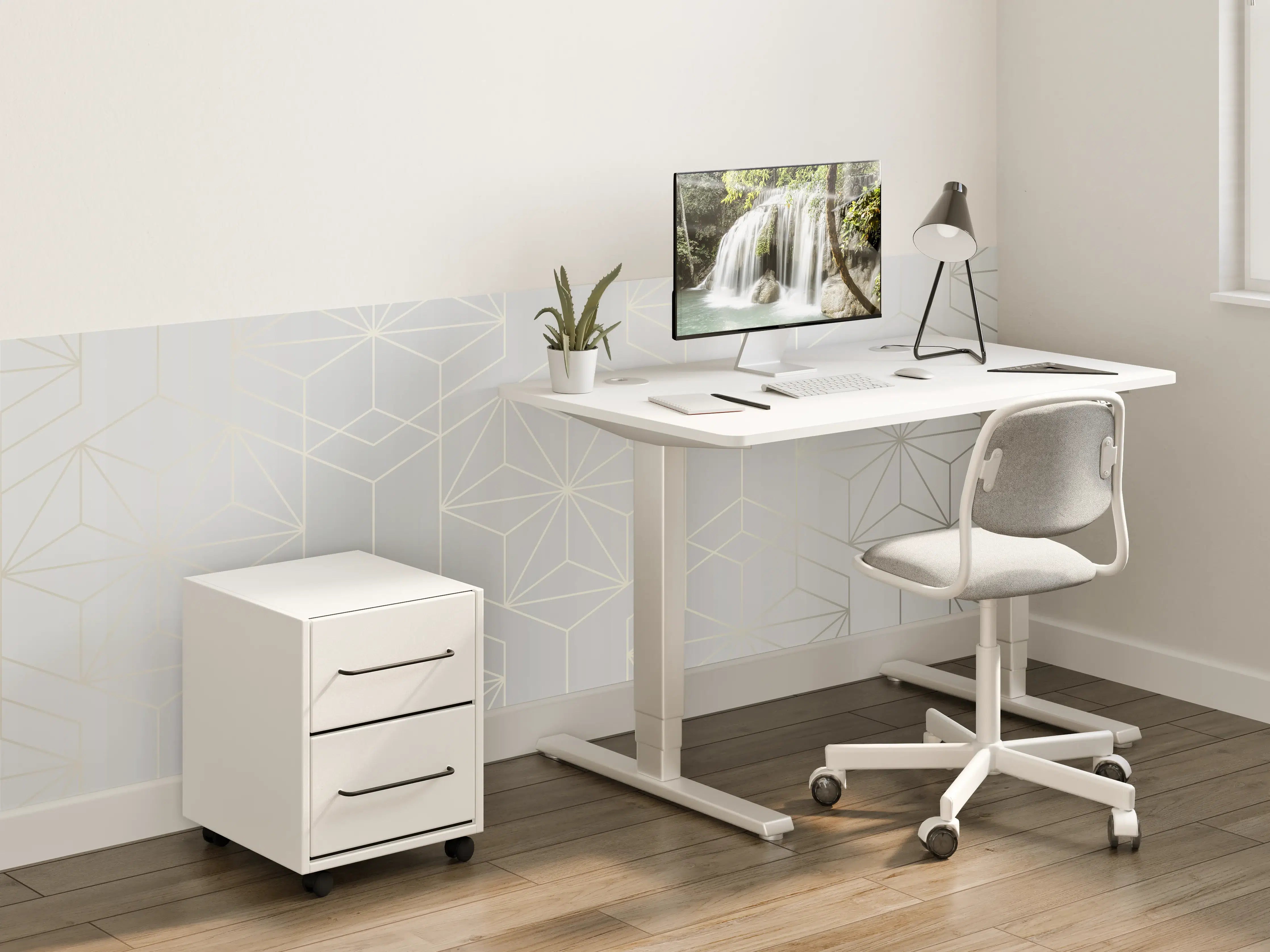 Kinderzimmer Wandgestaltung - Moderne geometrische Muster in neutralen Tönen