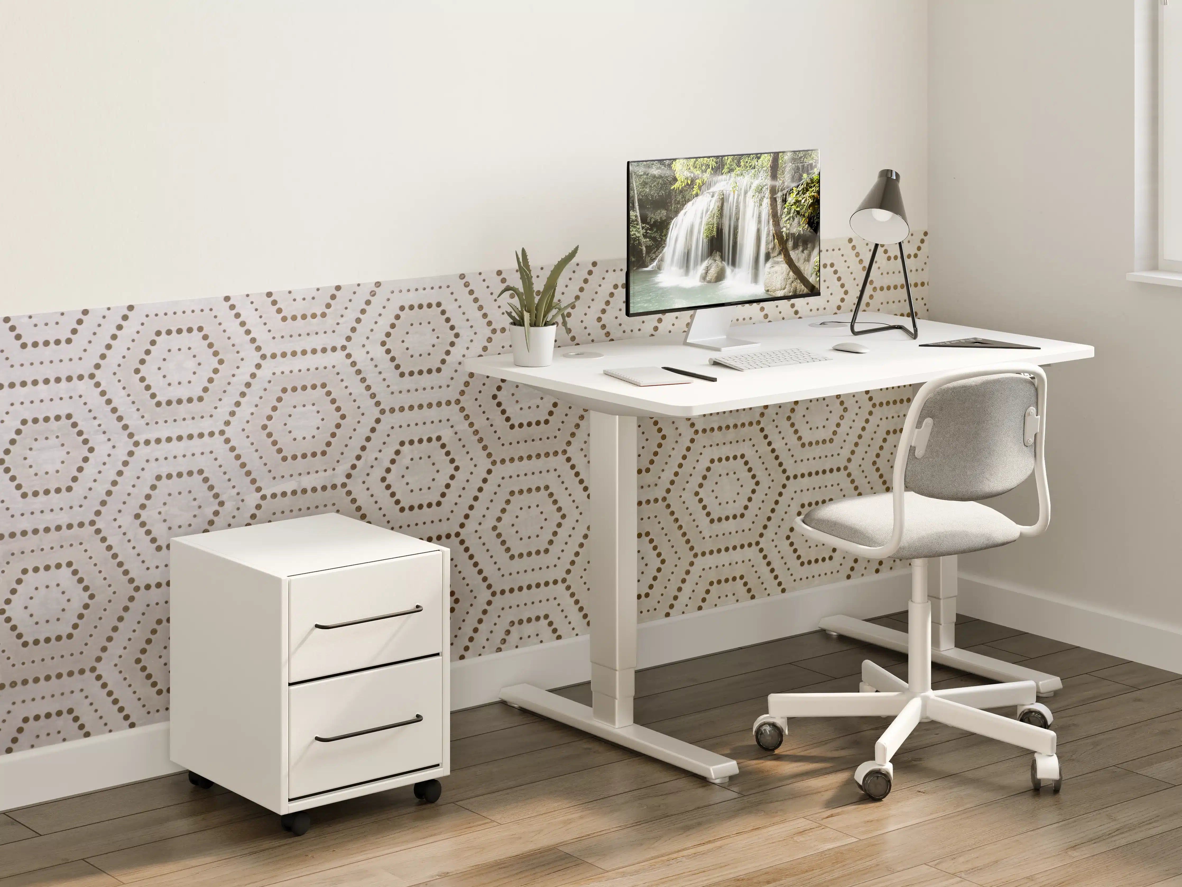 Kinderzimmer Wandgestaltung - Moderne geometrische Wandgestaltung mit neutralen Tönen