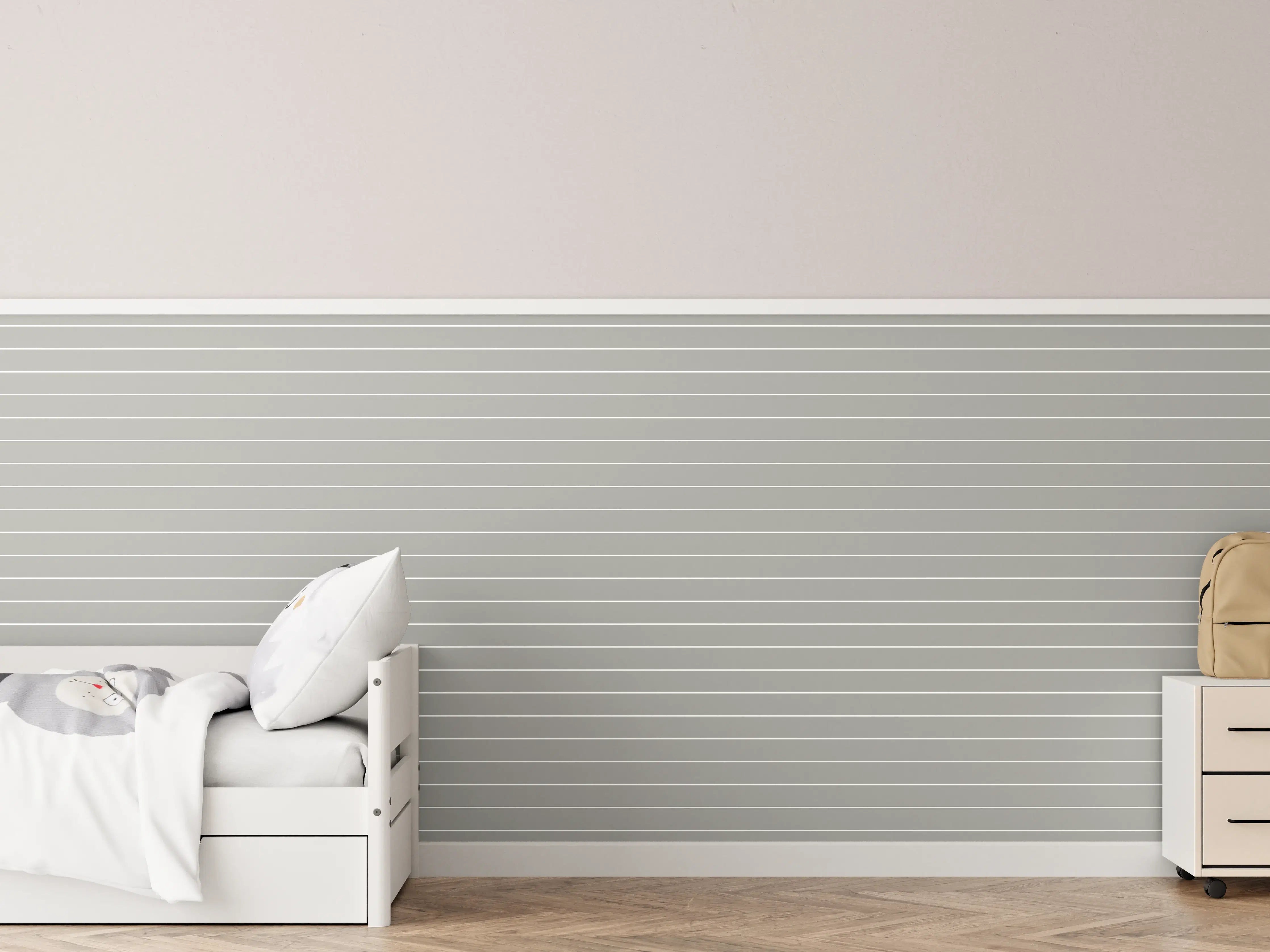 Kinderzimmer Wandgestaltung - Moderne graue Linien-Textur