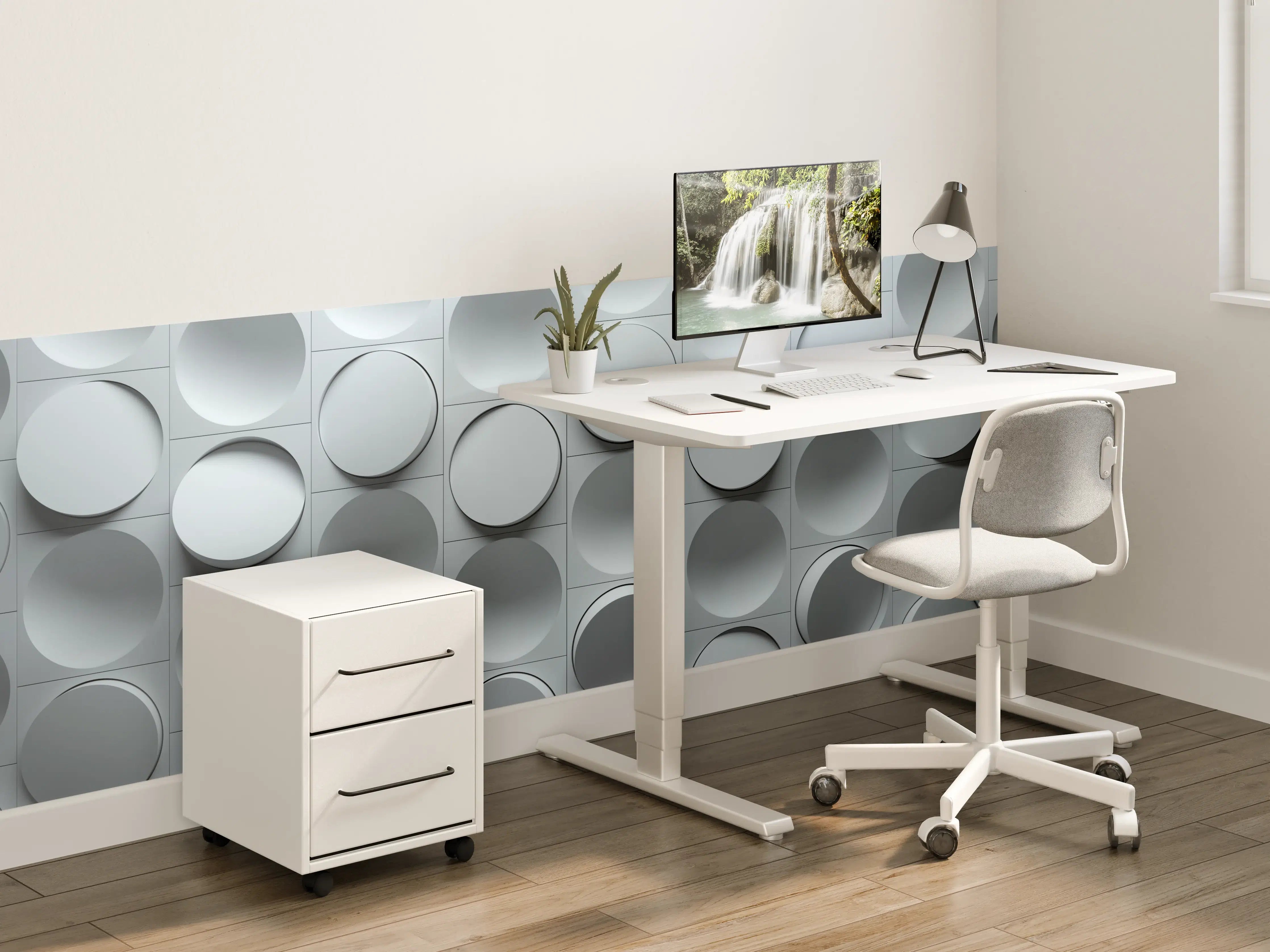 Kinderzimmer Wandgestaltung - Moderne graue Wand mit 3D-Design