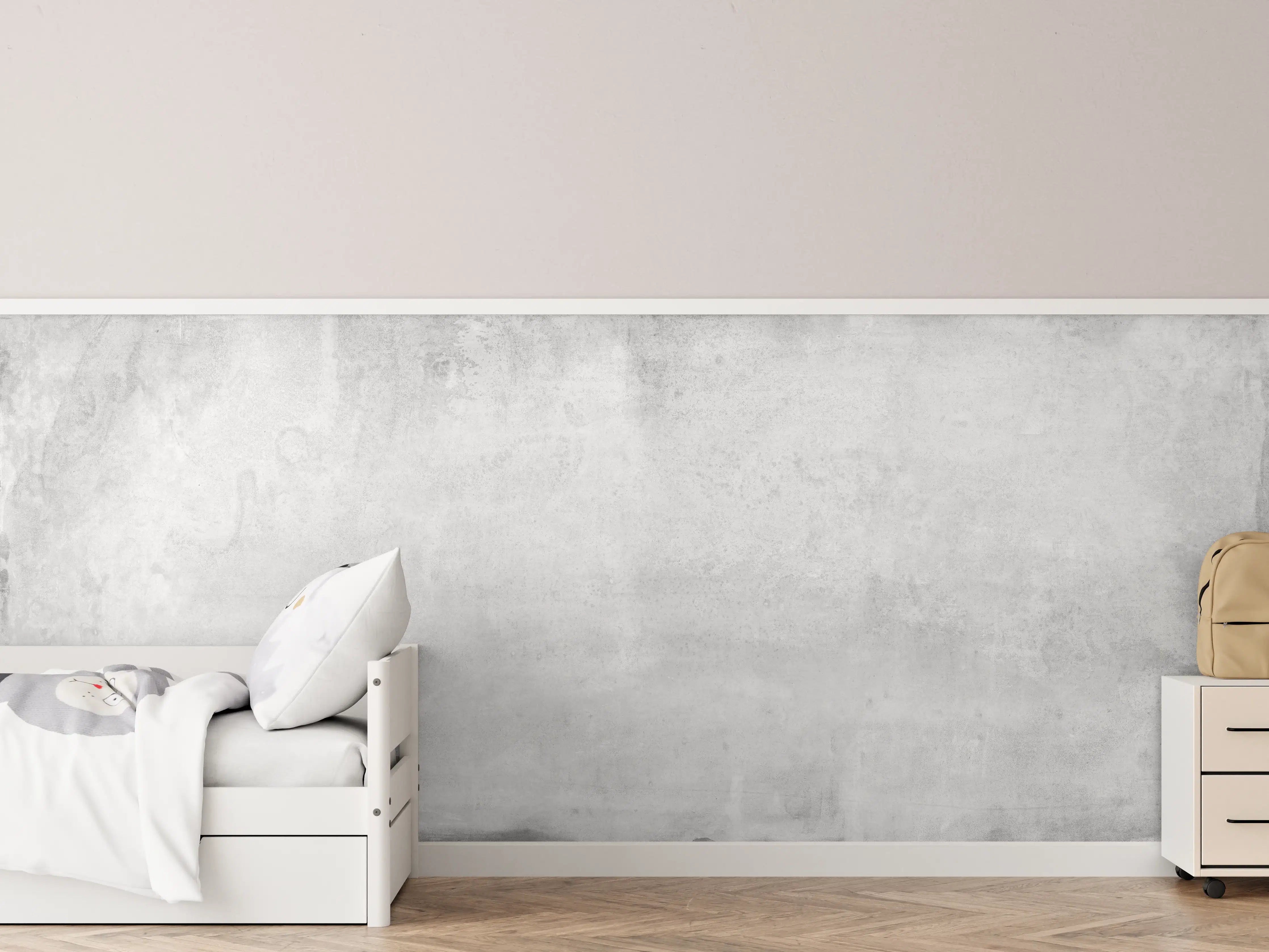 Kinderzimmer Wandgestaltung - Moderner grauer Betoneffekt