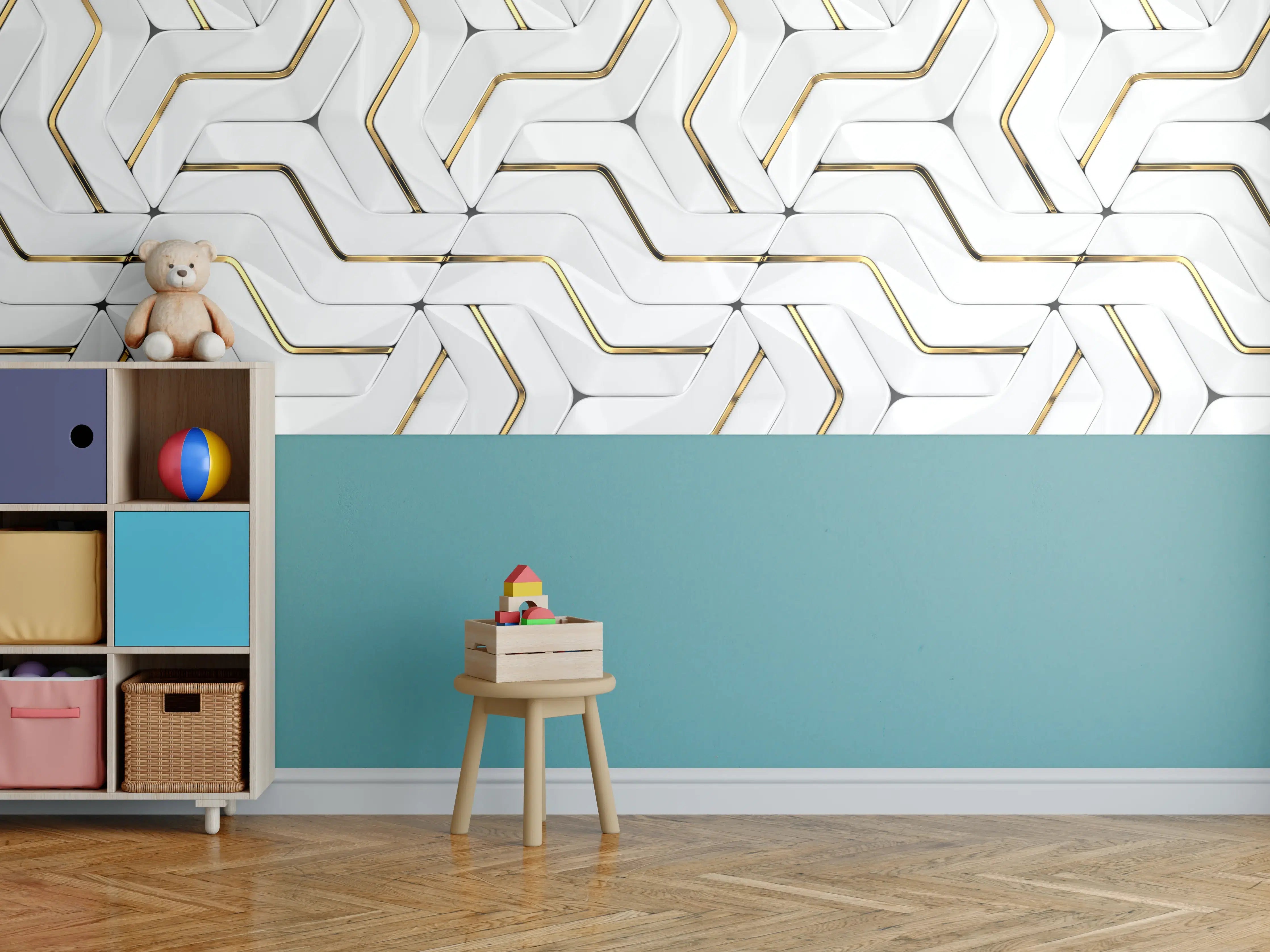 Kinderzimmer Wandgestaltung - Modernes Hintergrund Muster