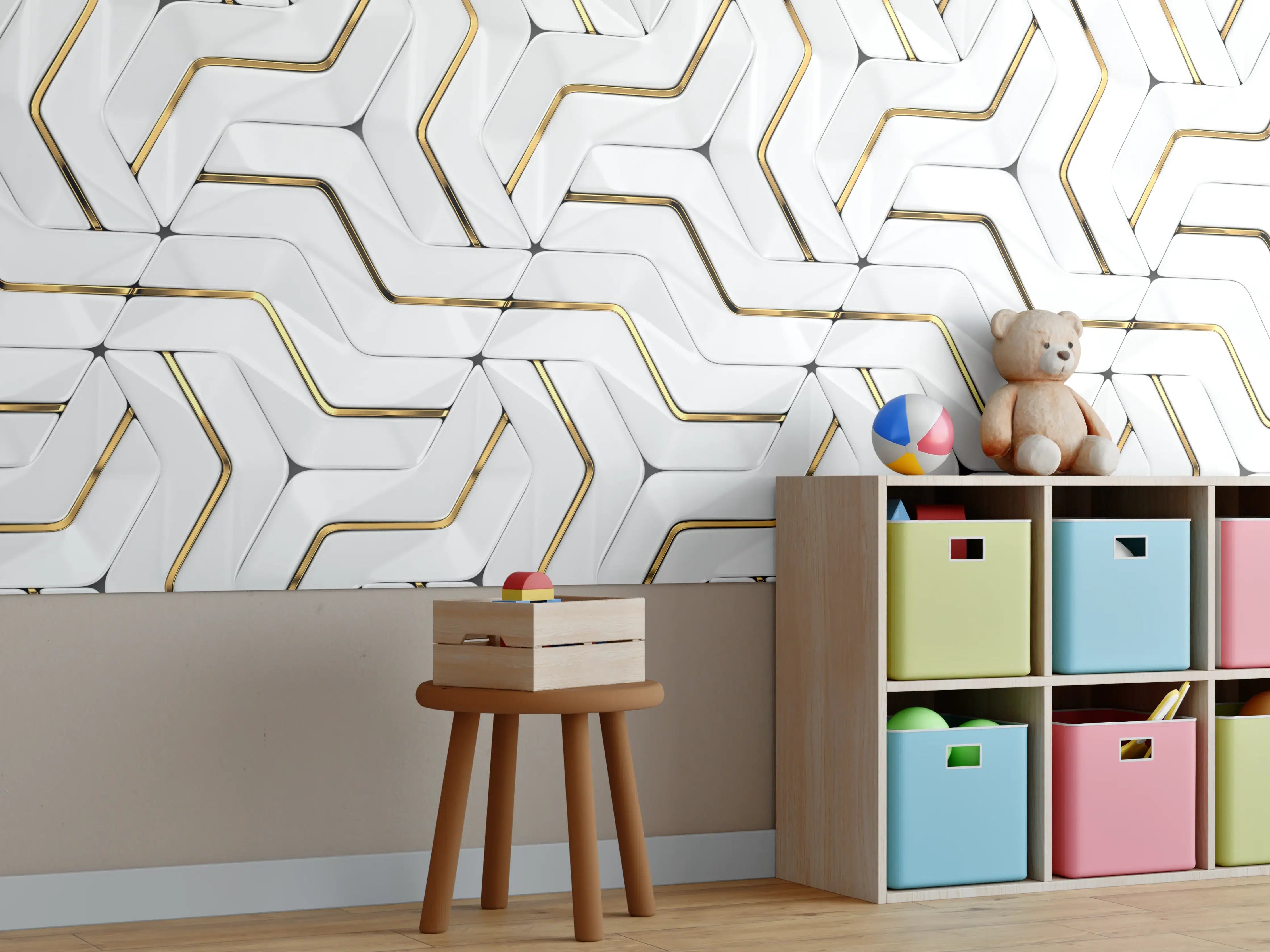 Kinderzimmer Wandgestaltung - Modernes Hintergrund Muster