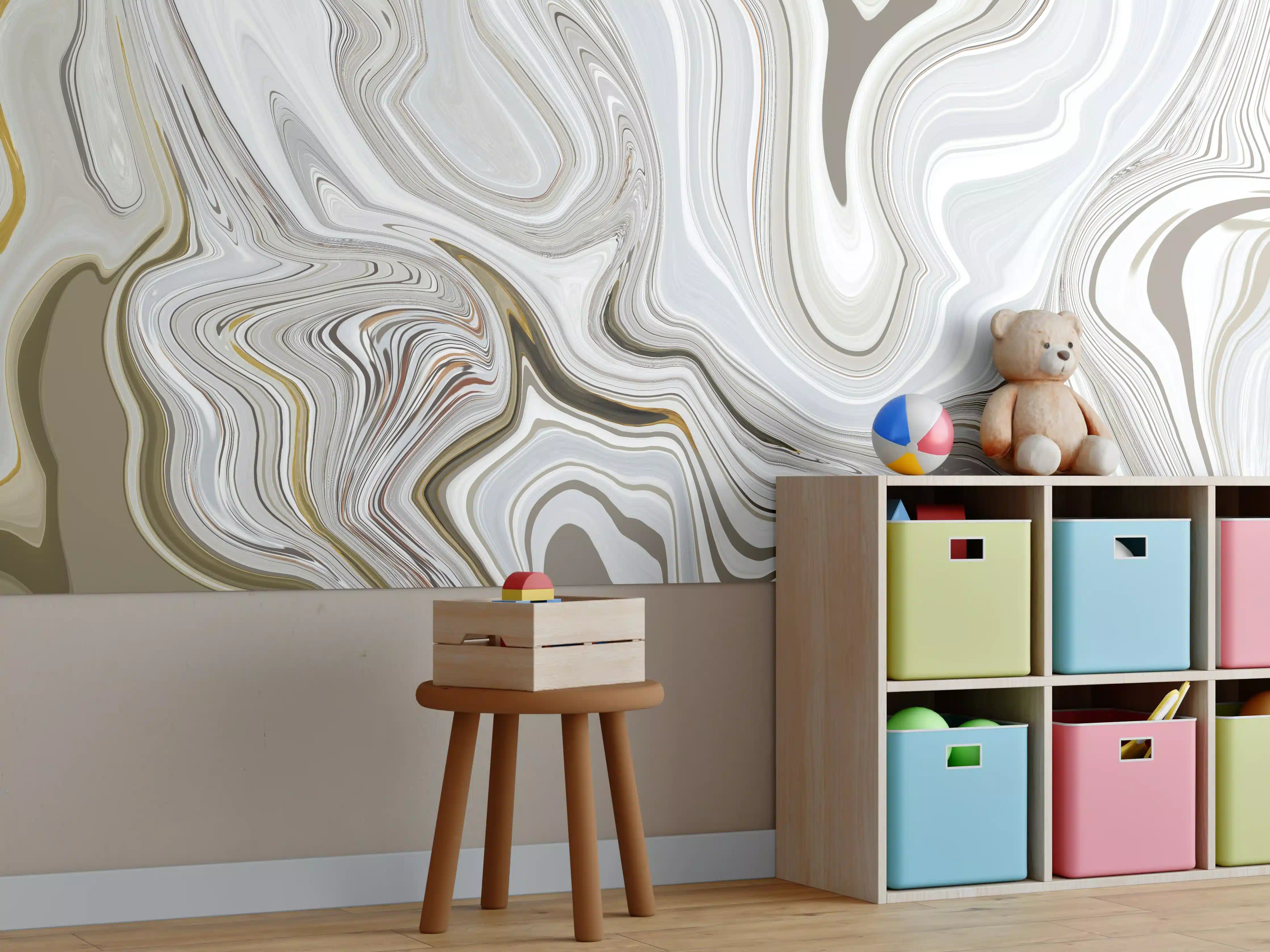 Kinderzimmer Wandgestaltung - Modernes Kunstwerk - Flüssigkunst