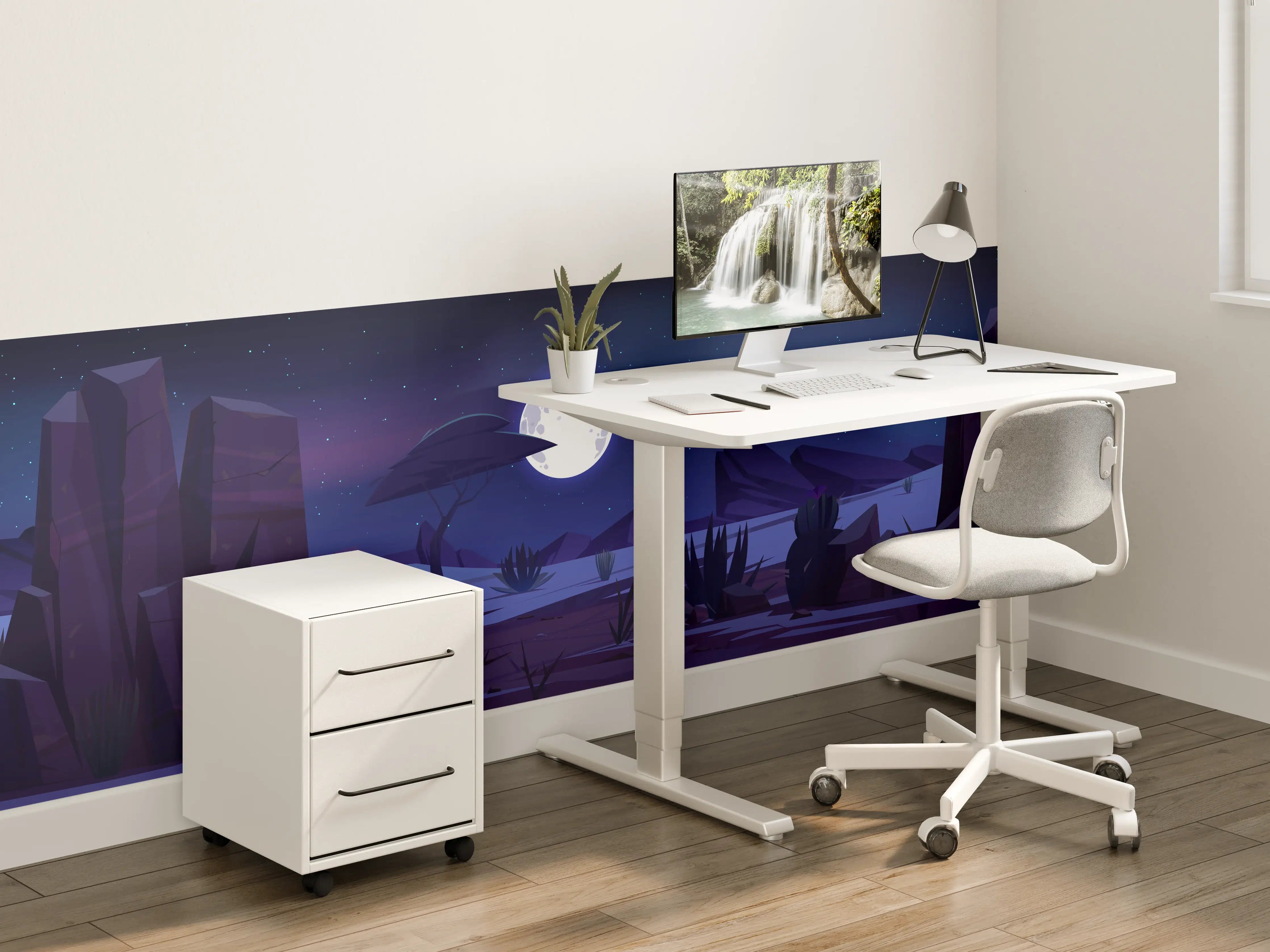 Kinderzimmer Wandgestaltung - Mondnacht in der Wüstenlandschaft