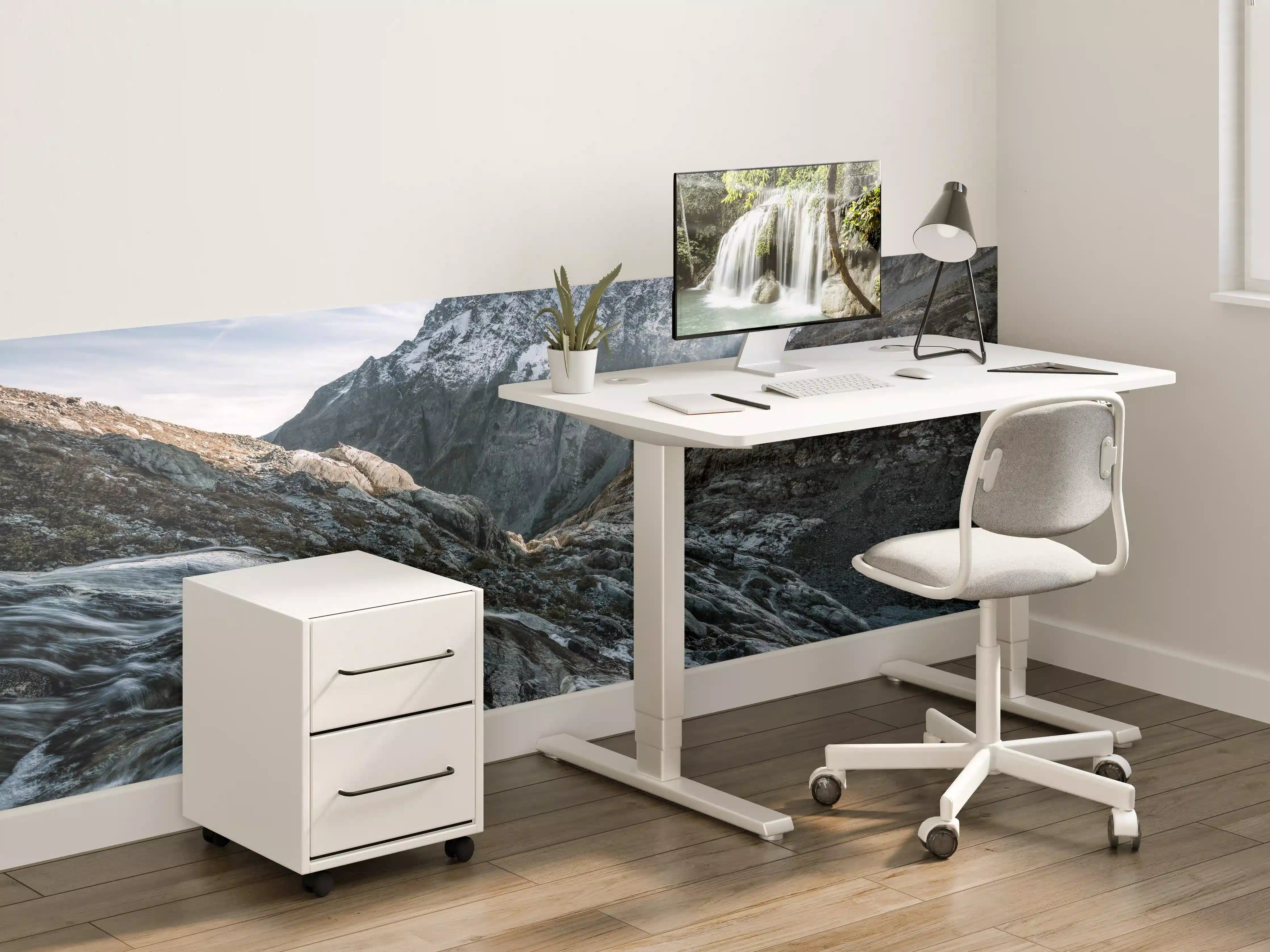 Kinderzimmer Wandgestaltung - Monochrome Berglandschaft