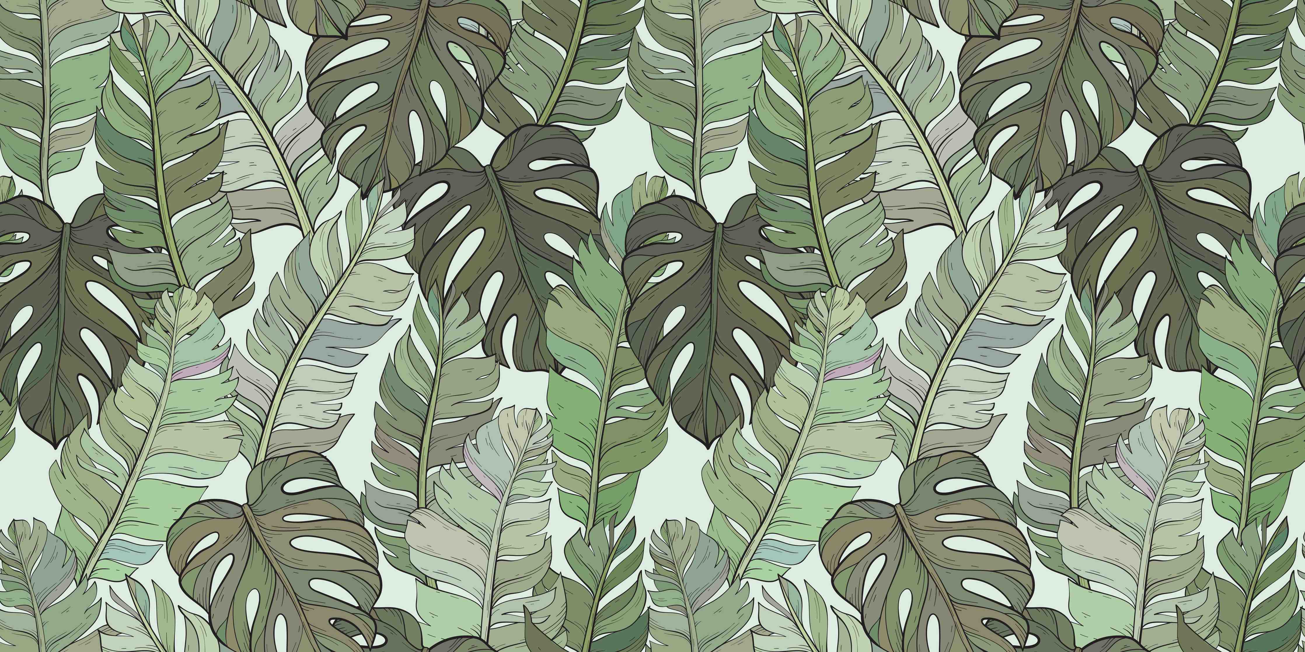 Kinderzimmer Wandgestaltung-Monstera-Blätter – Tropische Eleganz