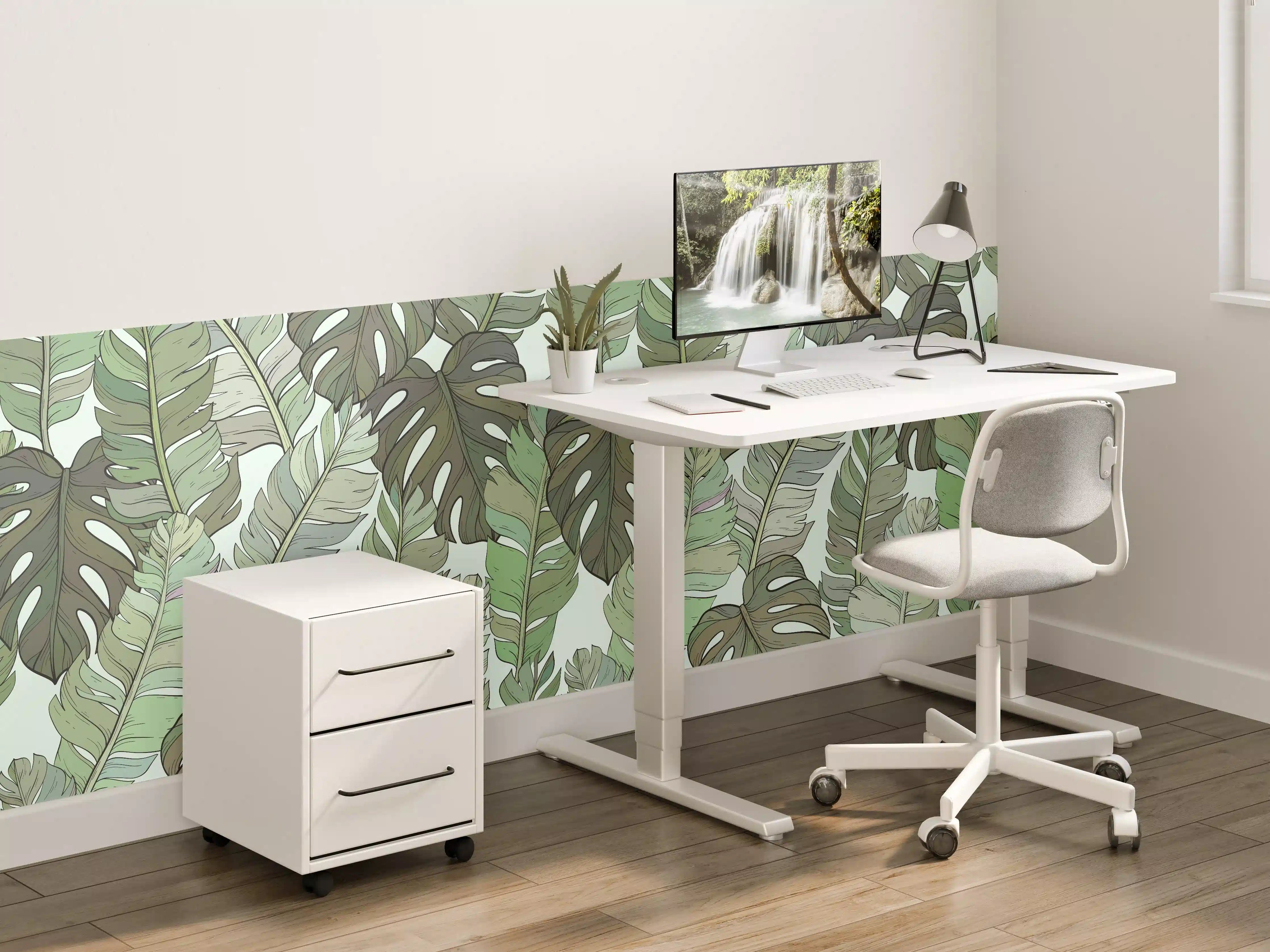 Kinderzimmer Wandgestaltung - Monstera-Blätter – Tropische Eleganz