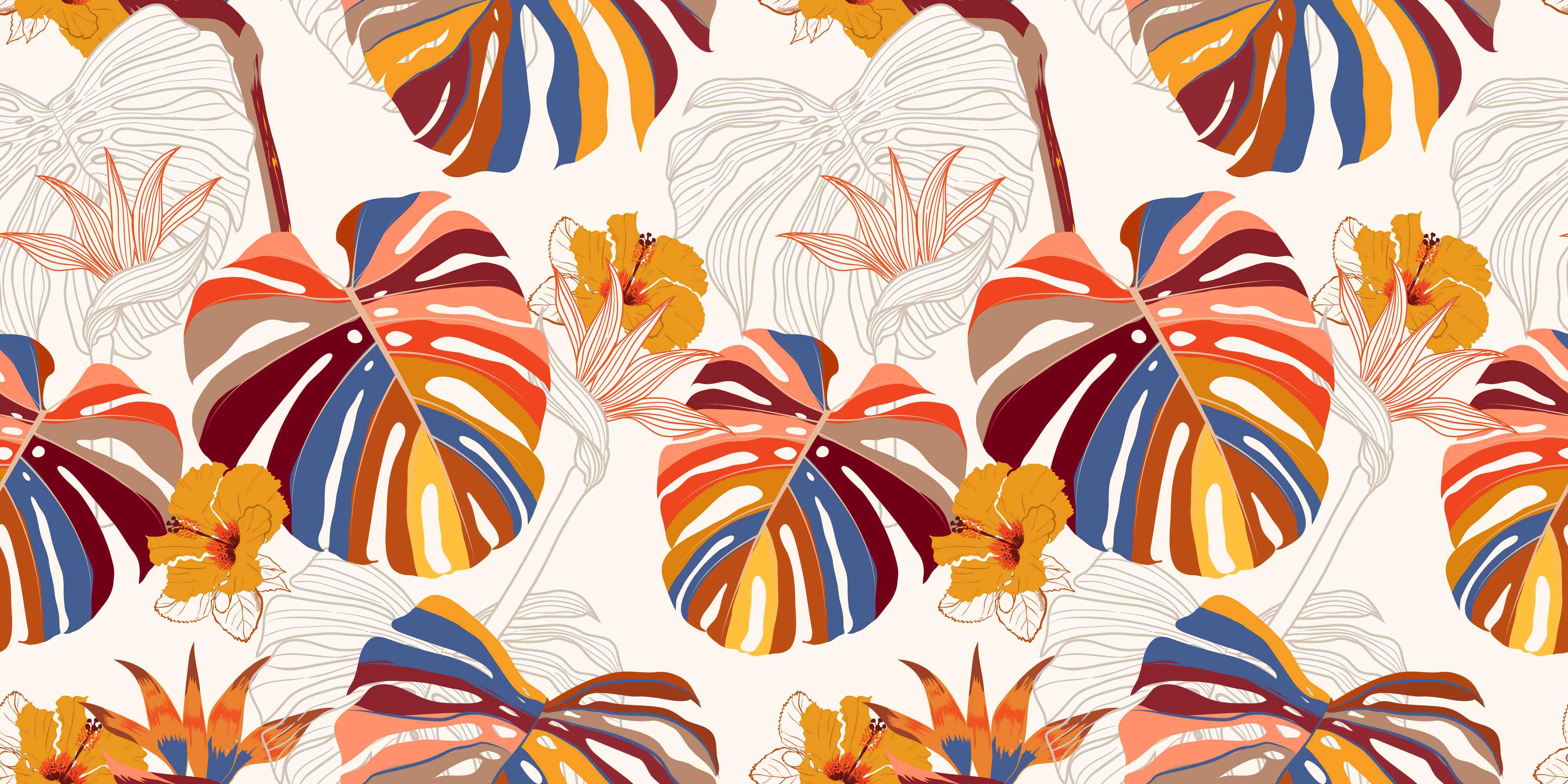 Kinderzimmer Wandgestaltung-Monstera Sunkiss Tropic