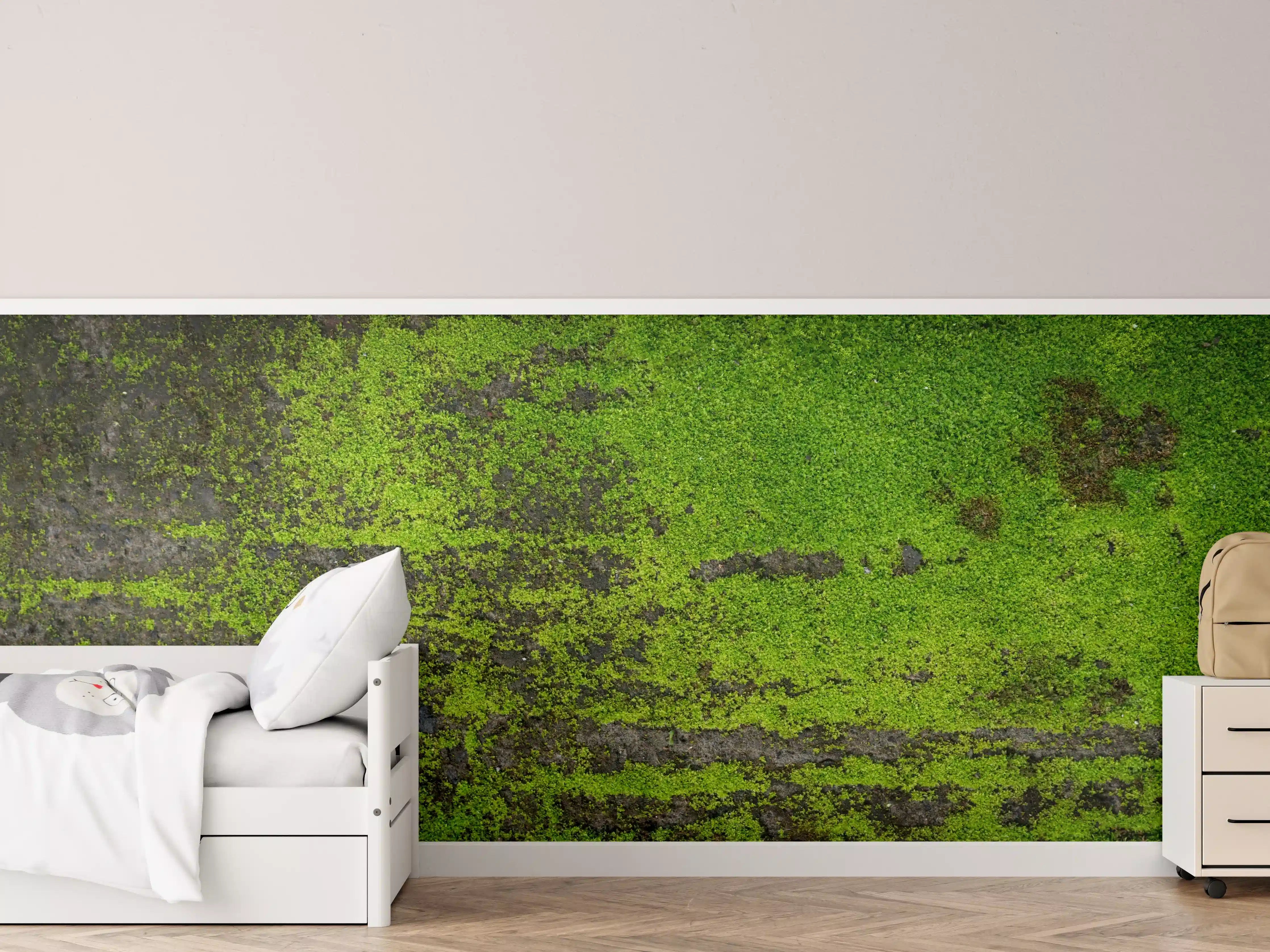 Kinderzimmer Wandgestaltung - Moosgrün Grunge Textur Banner