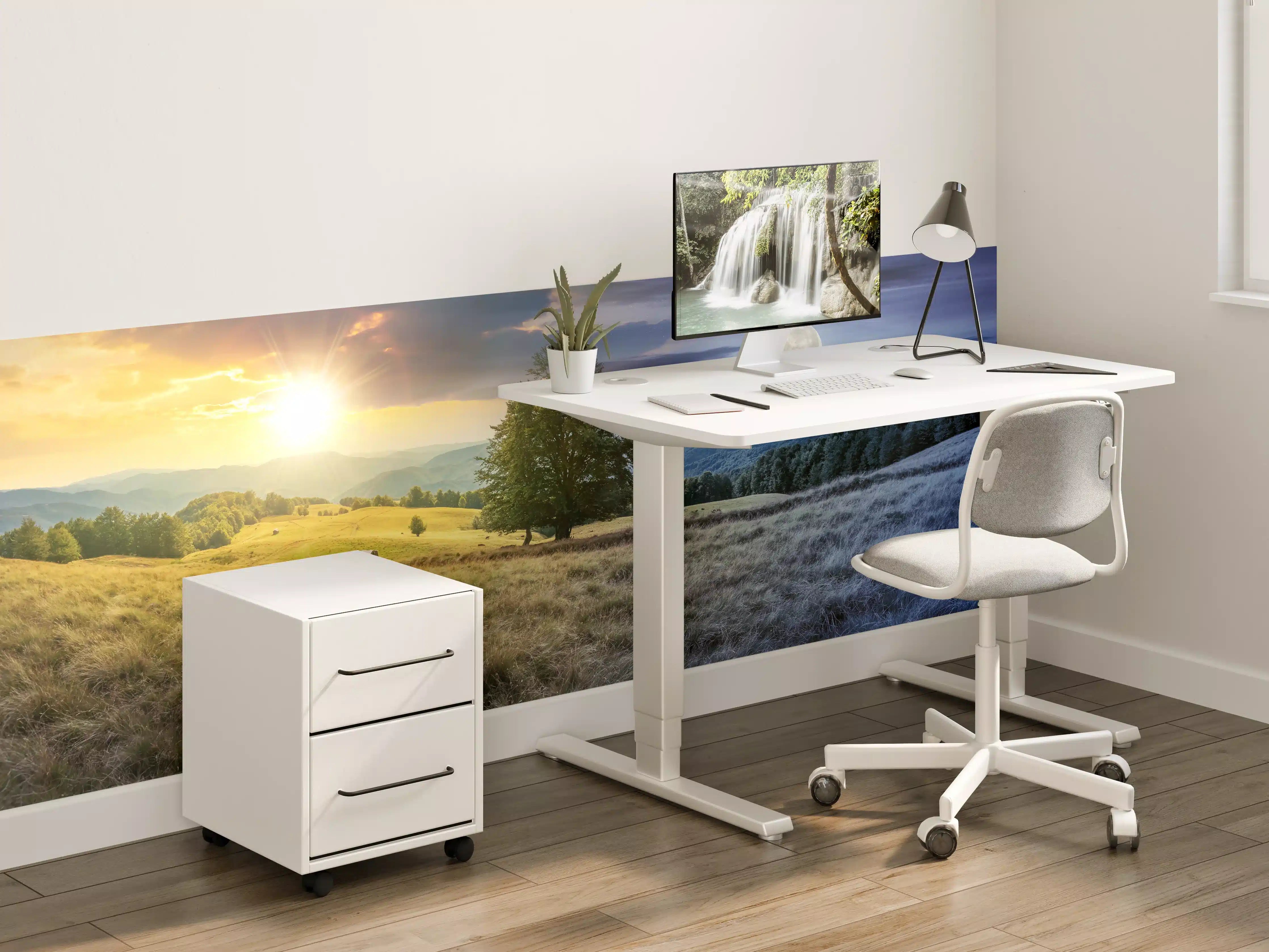 Kinderzimmer Wandgestaltung - Morgen- und Abendstimmung im Sonnenaufgang und Mondlicht