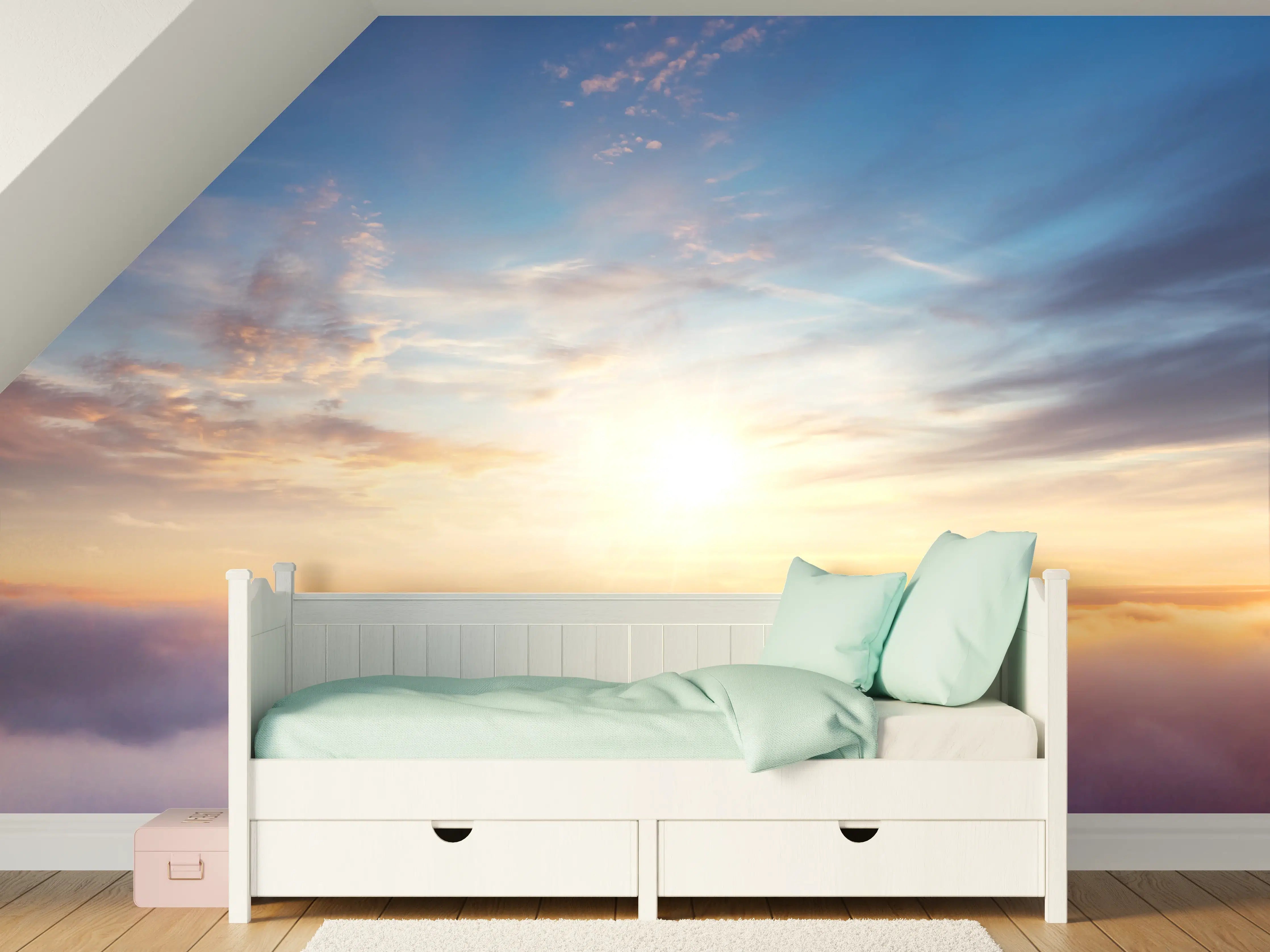 Kinderzimmer Wandgestaltung - Morgendämmerung Wolken Himmel