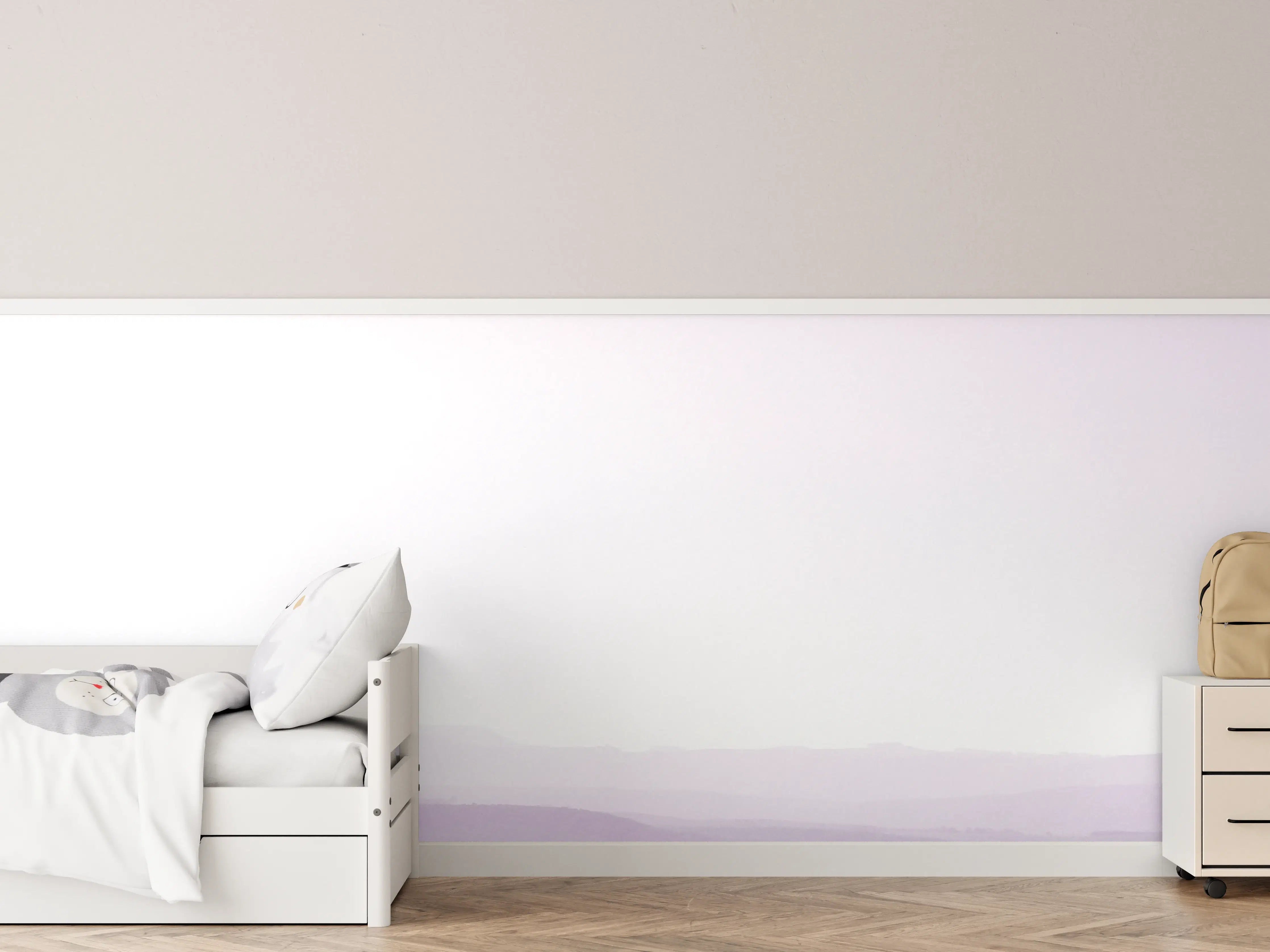 Kinderzimmer Wandgestaltung - Morgendämmerung mit Baum und Meer