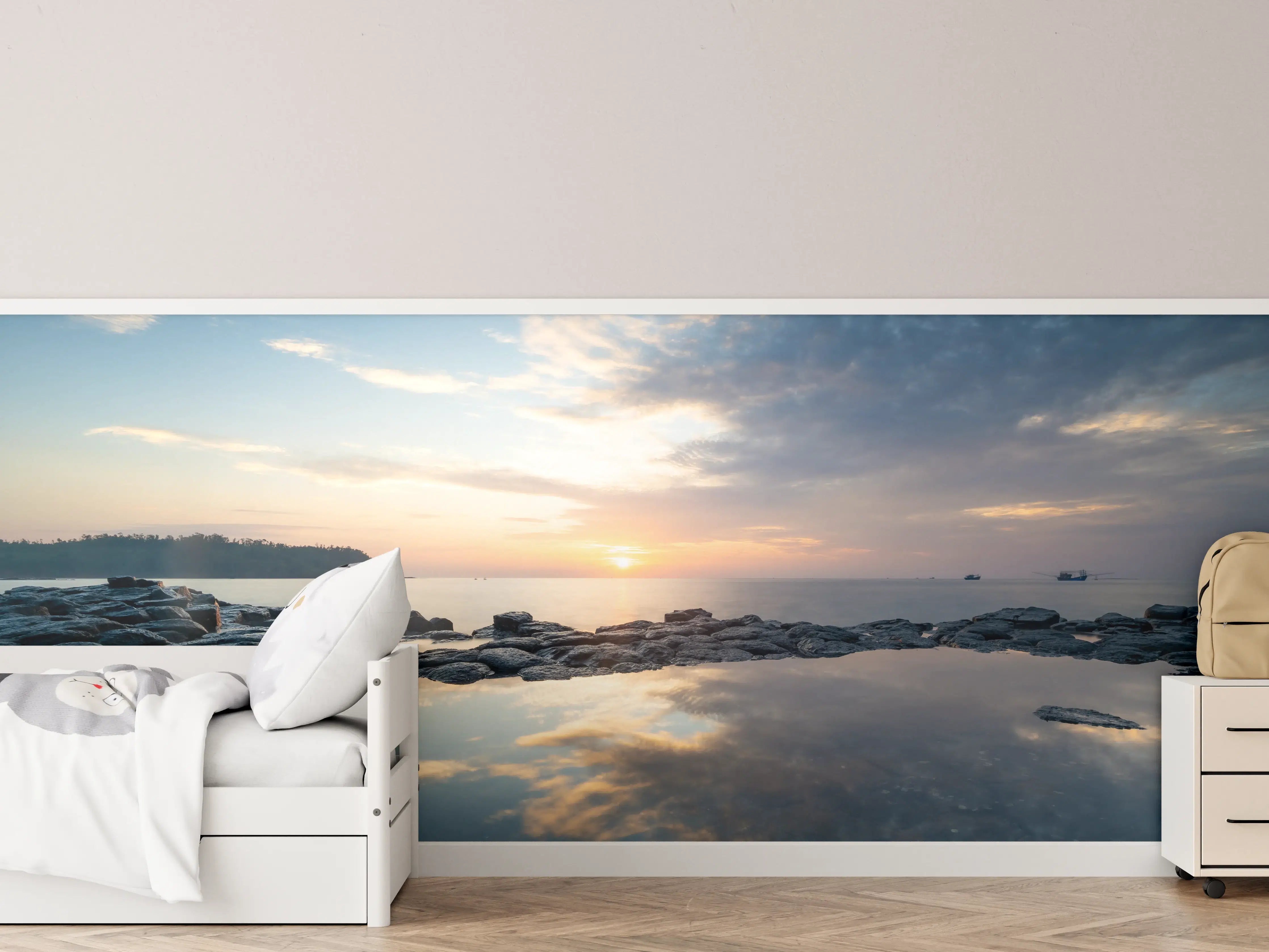 Kinderzimmer Wandgestaltung - Morgenglanz im Grauwasser