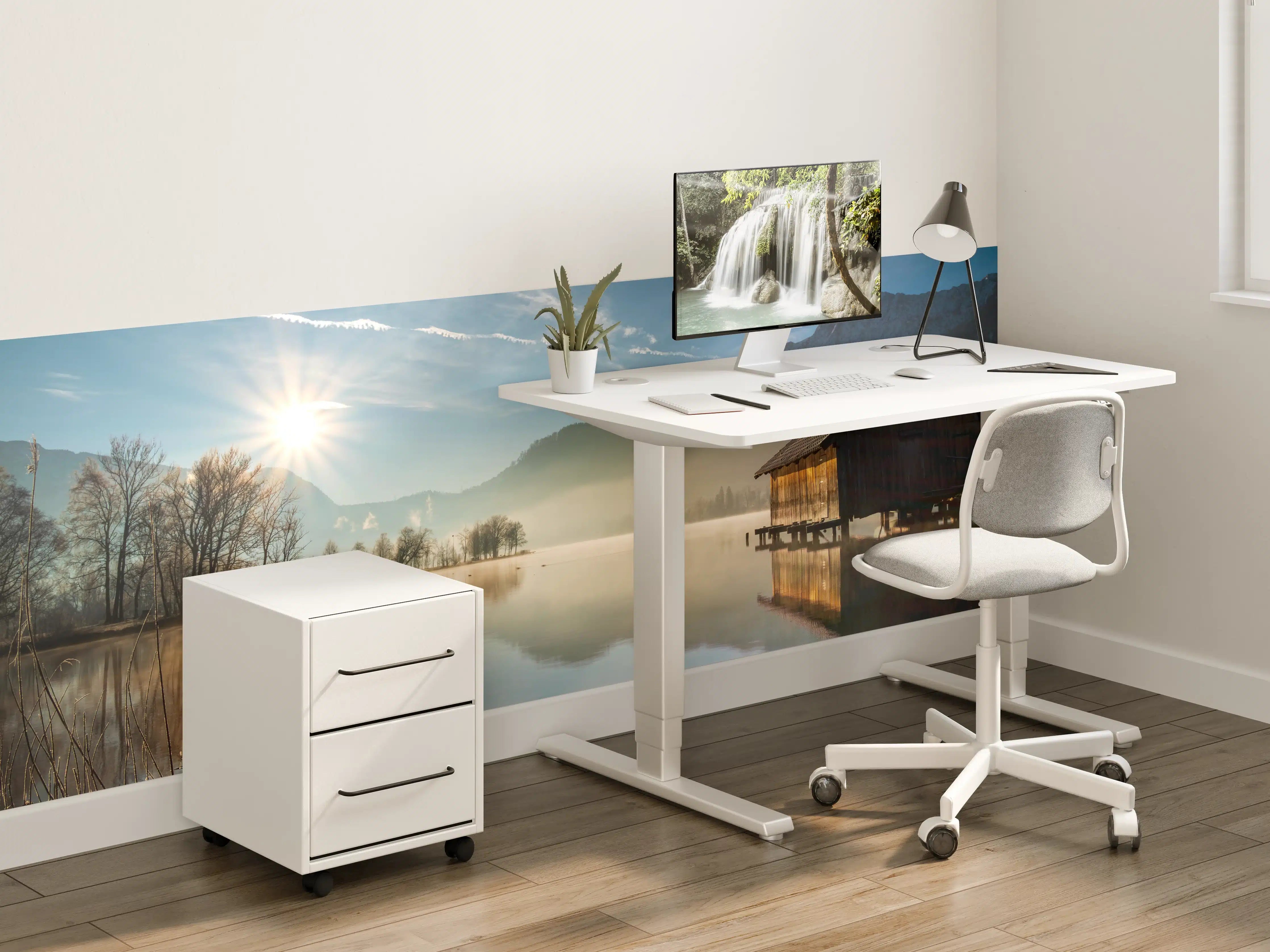 Kinderzimmer Wandgestaltung - Morgensonnenblick über Bayerischen Kochelsee