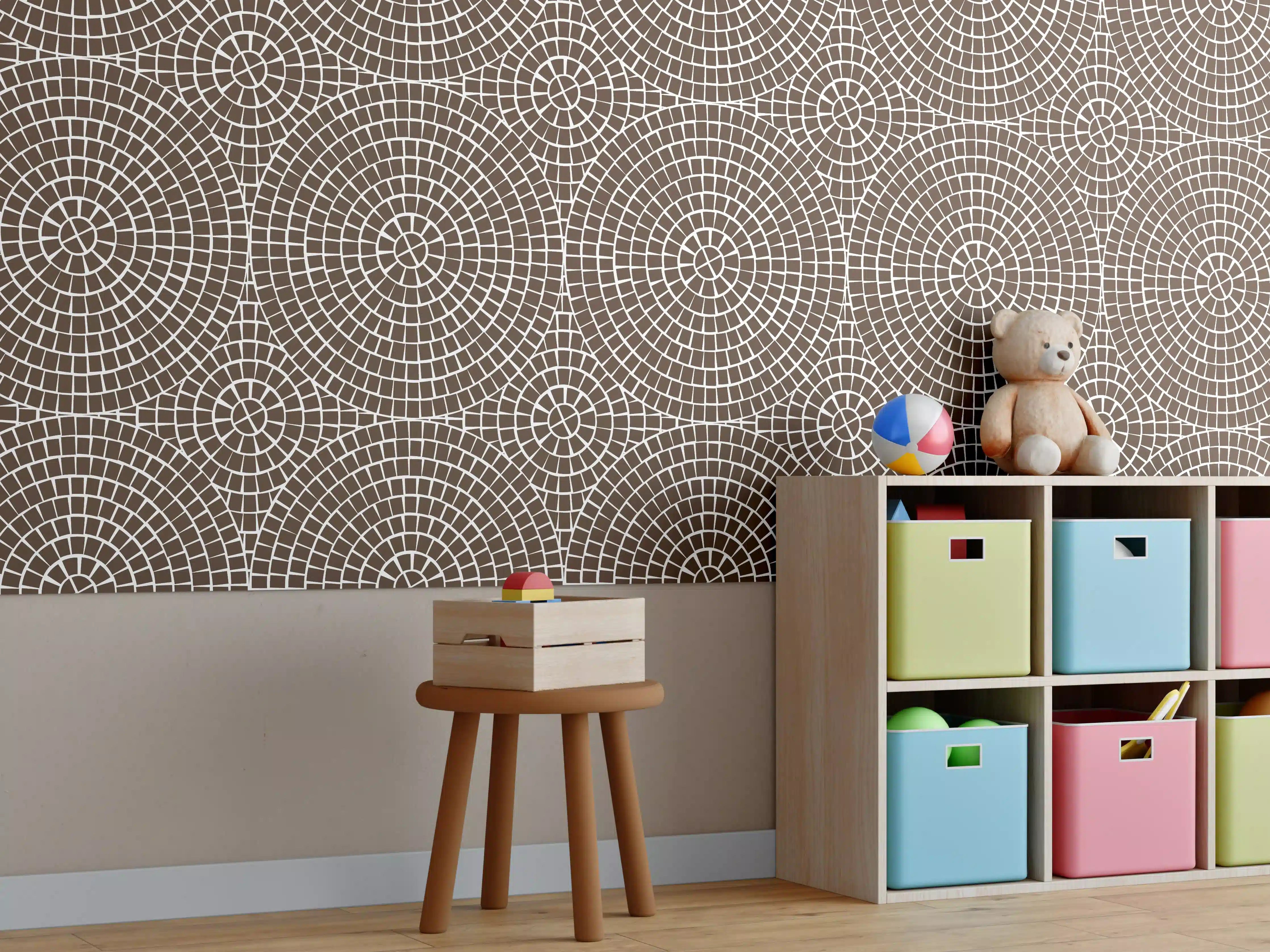Kinderzimmer Wandgestaltung - Mosaik-Caffe Grau