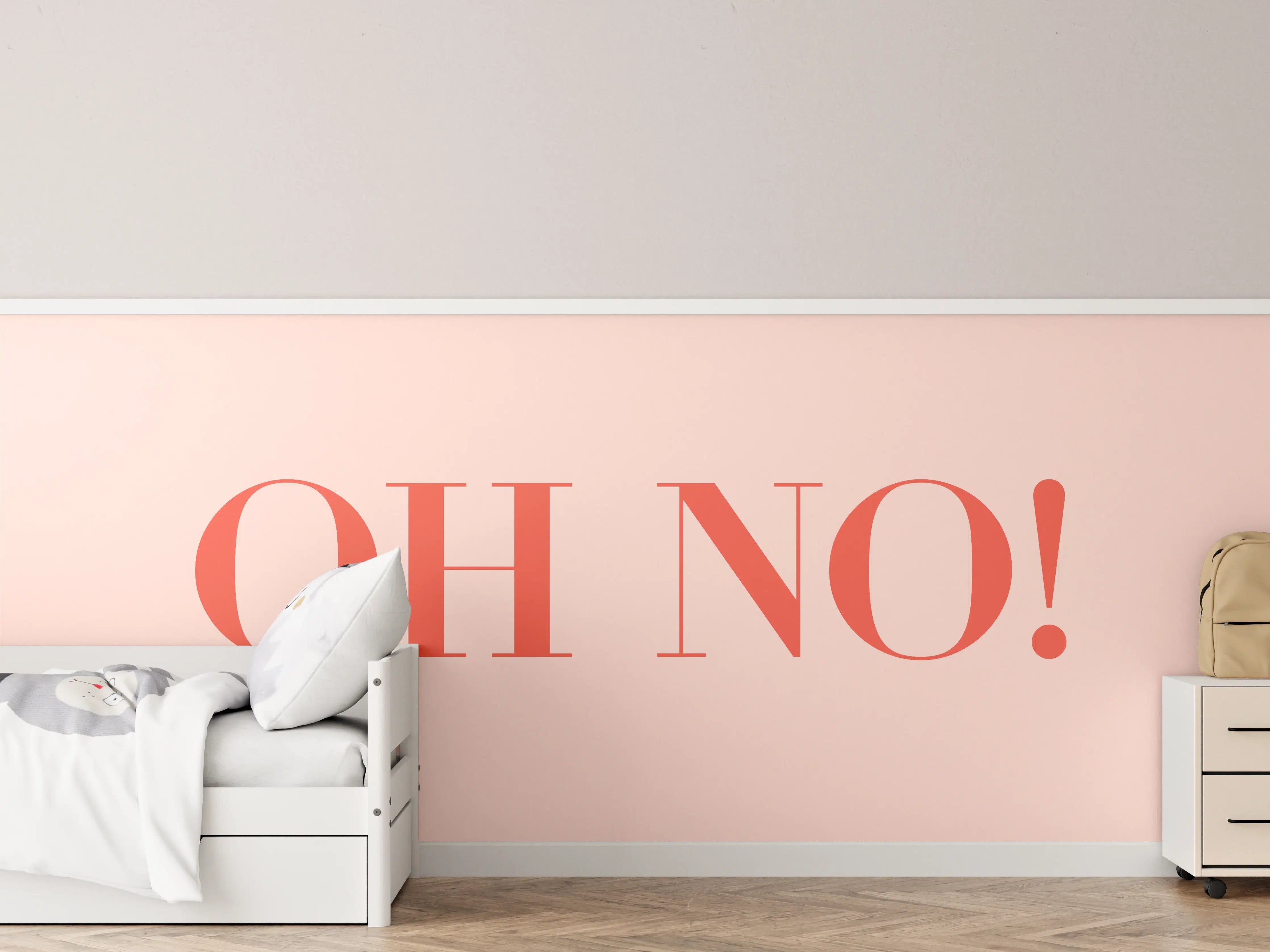 Kinderzimmer Wandgestaltung - Motivational Oh No! Quote Rosa