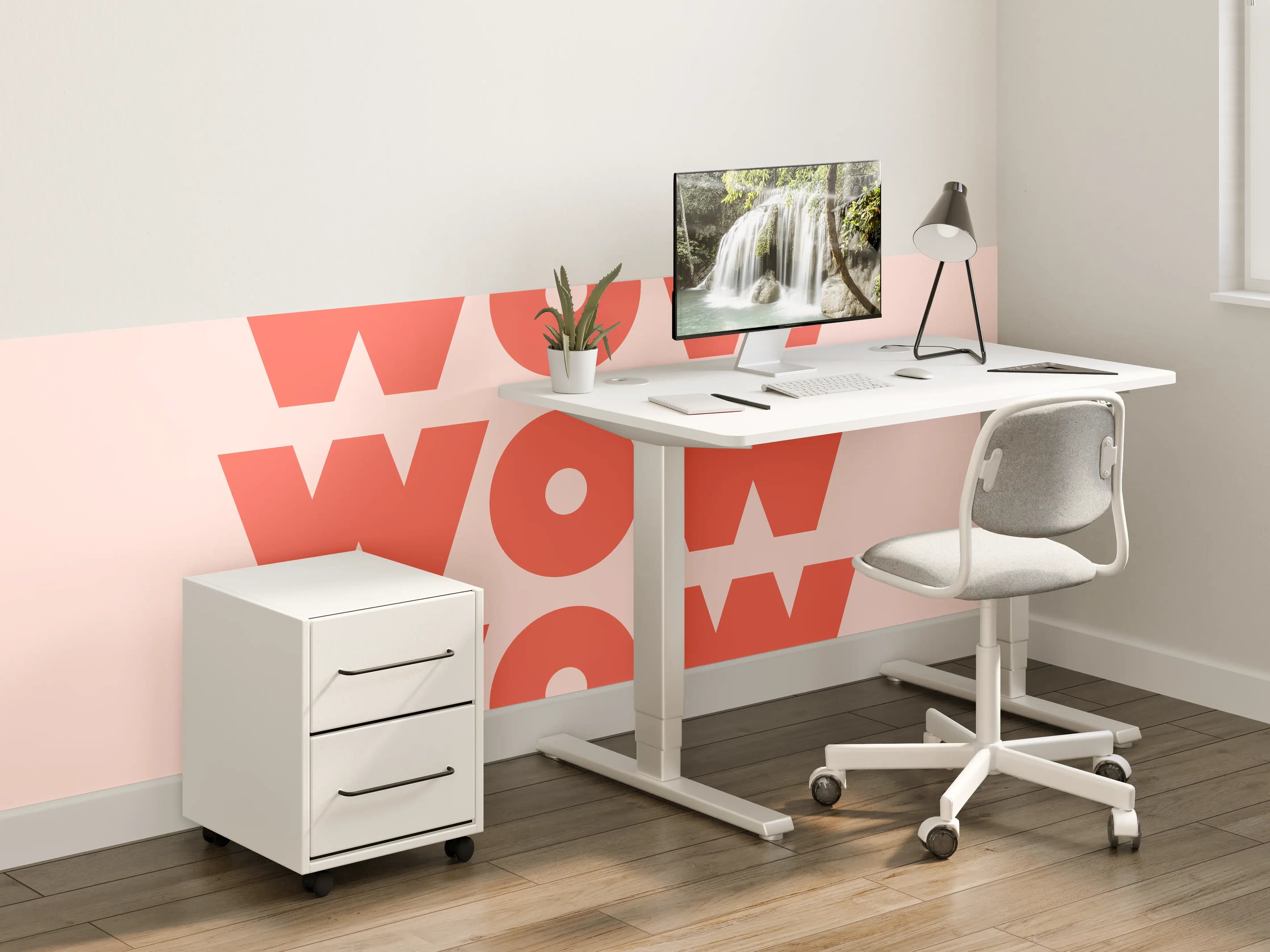 Kinderzimmer Wandgestaltung - Motivationaler 'WOW' Typografie-Print