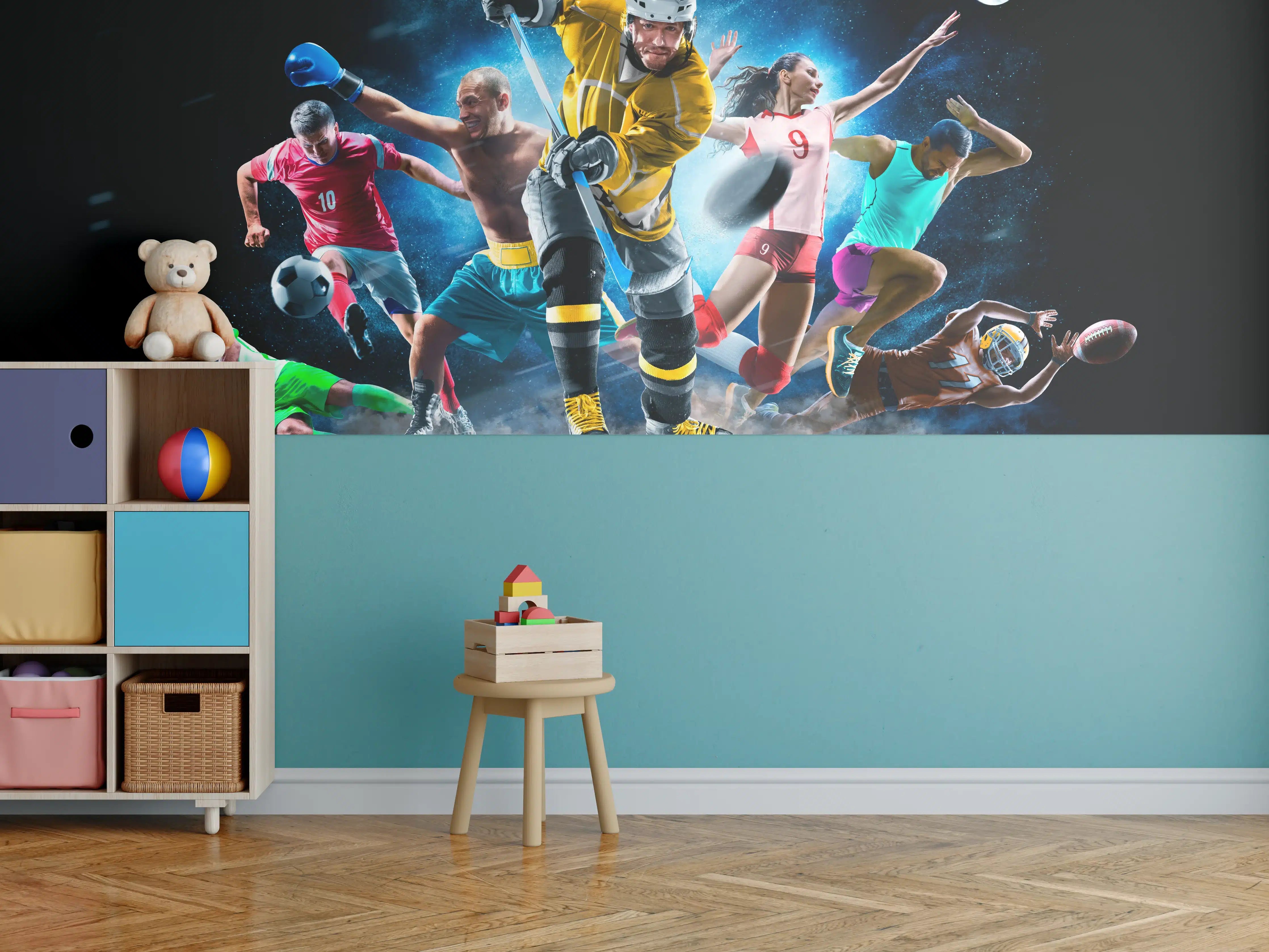 Kinderzimmer Wandgestaltung - Multi Sport Collage