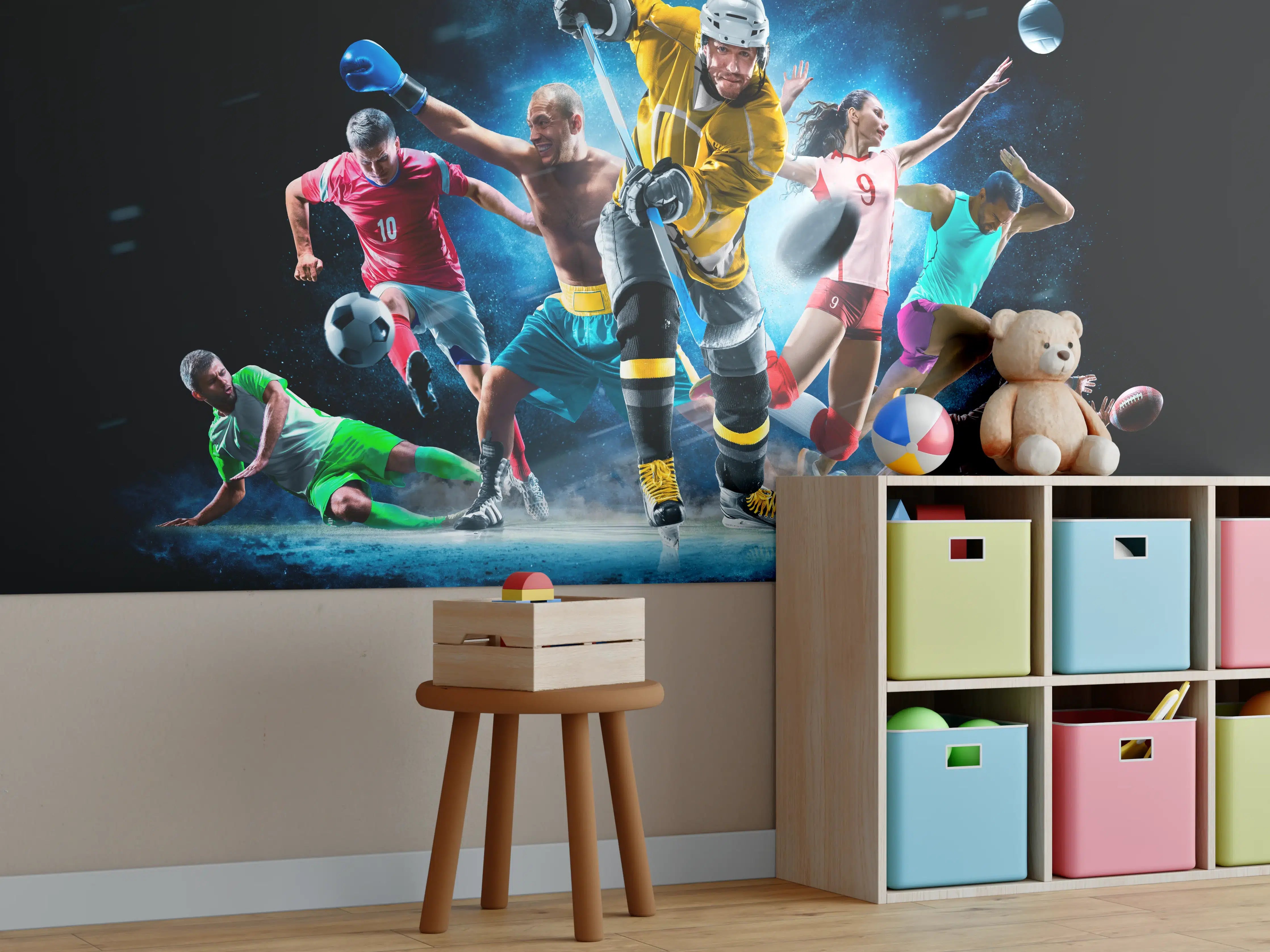 Kinderzimmer Wandgestaltung - Multi Sport Collage