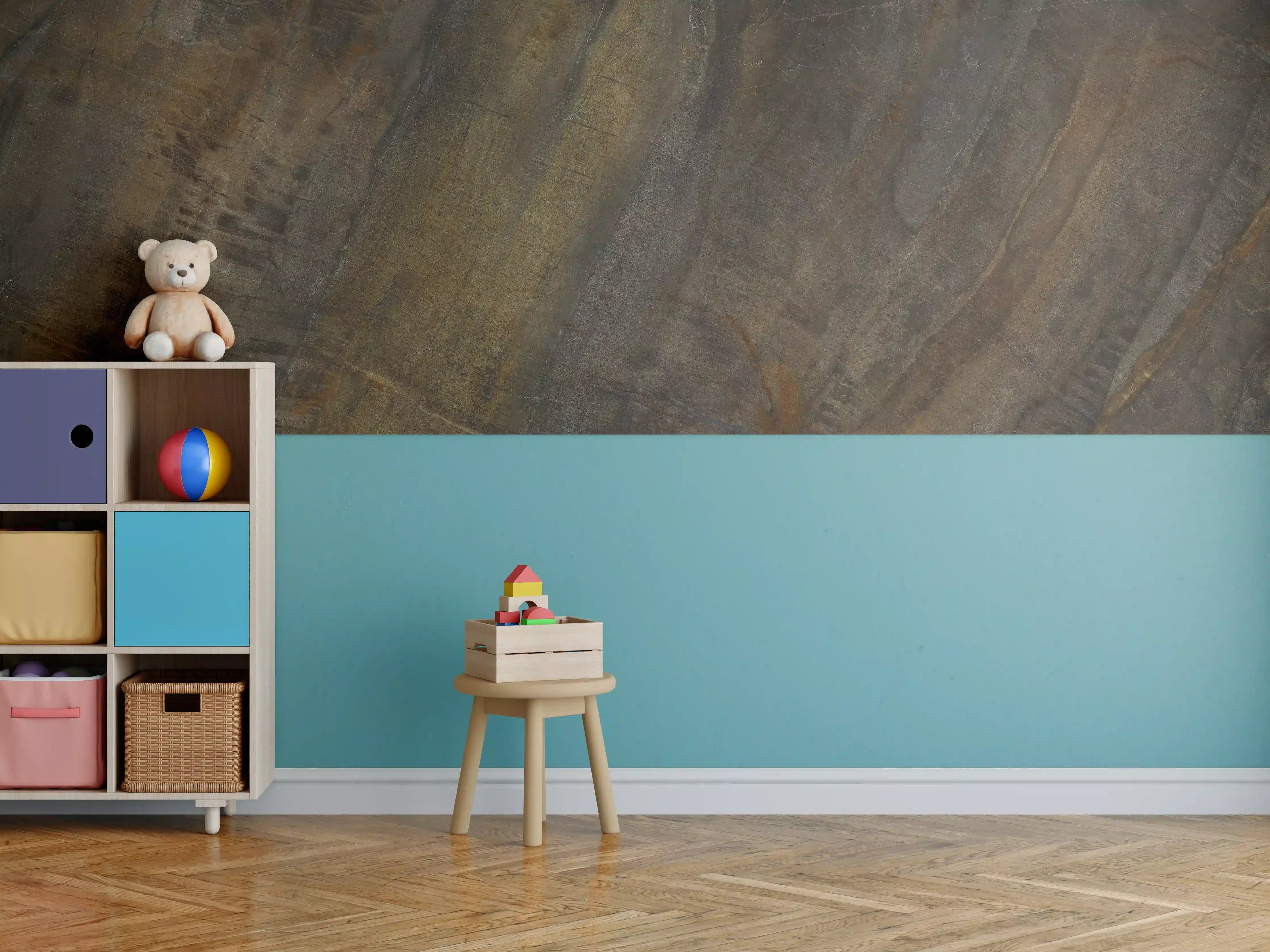 Kinderzimmer Wandgestaltung - Multicolor raue Marmortextur