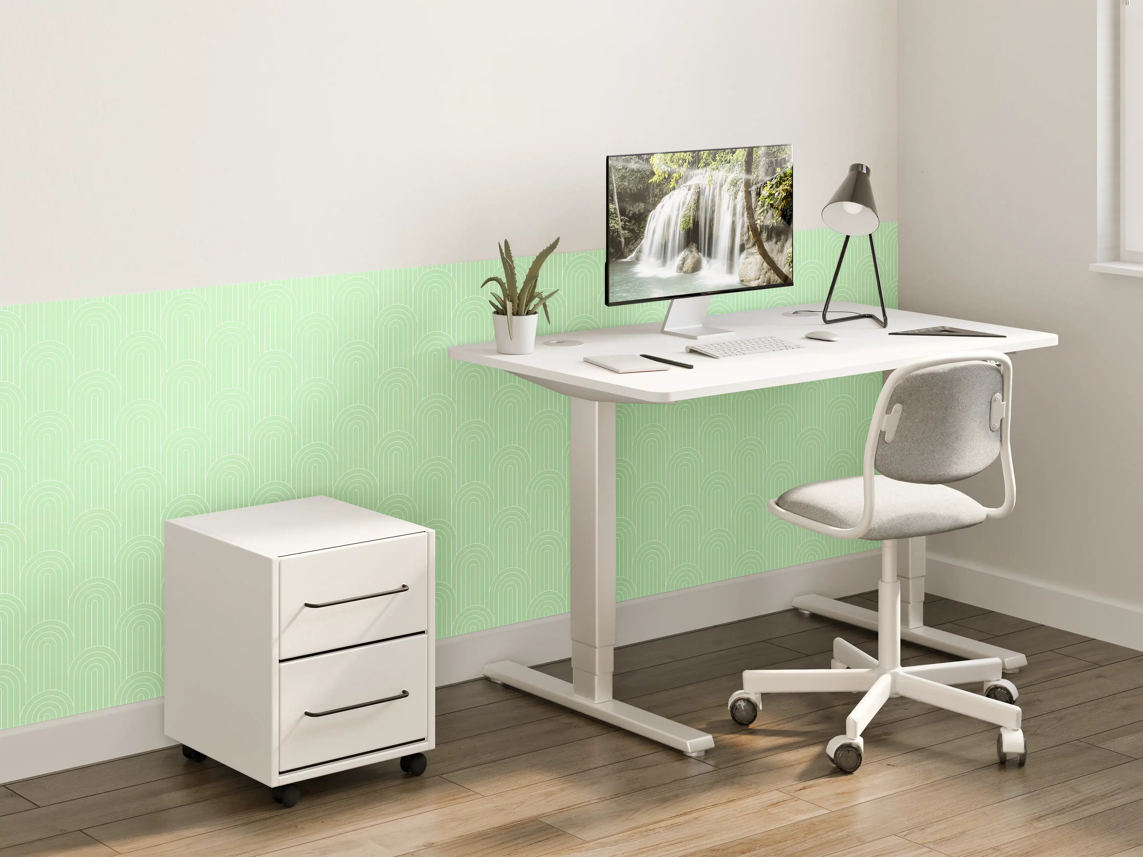 Kinderzimmer Wandgestaltung - Mural mit sanften Grüntönen