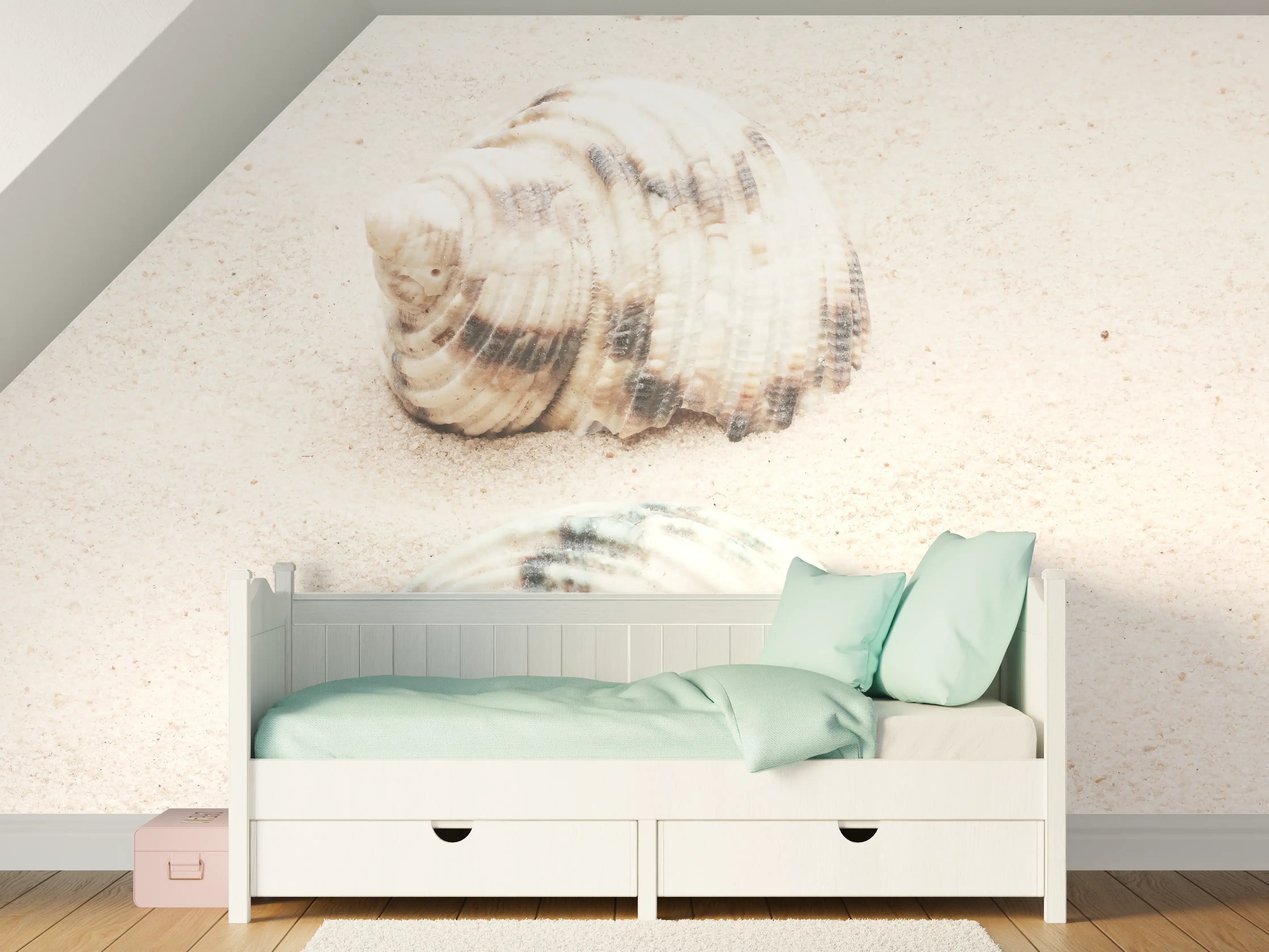 Kinderzimmer Wandgestaltung - Muscheln am Strand