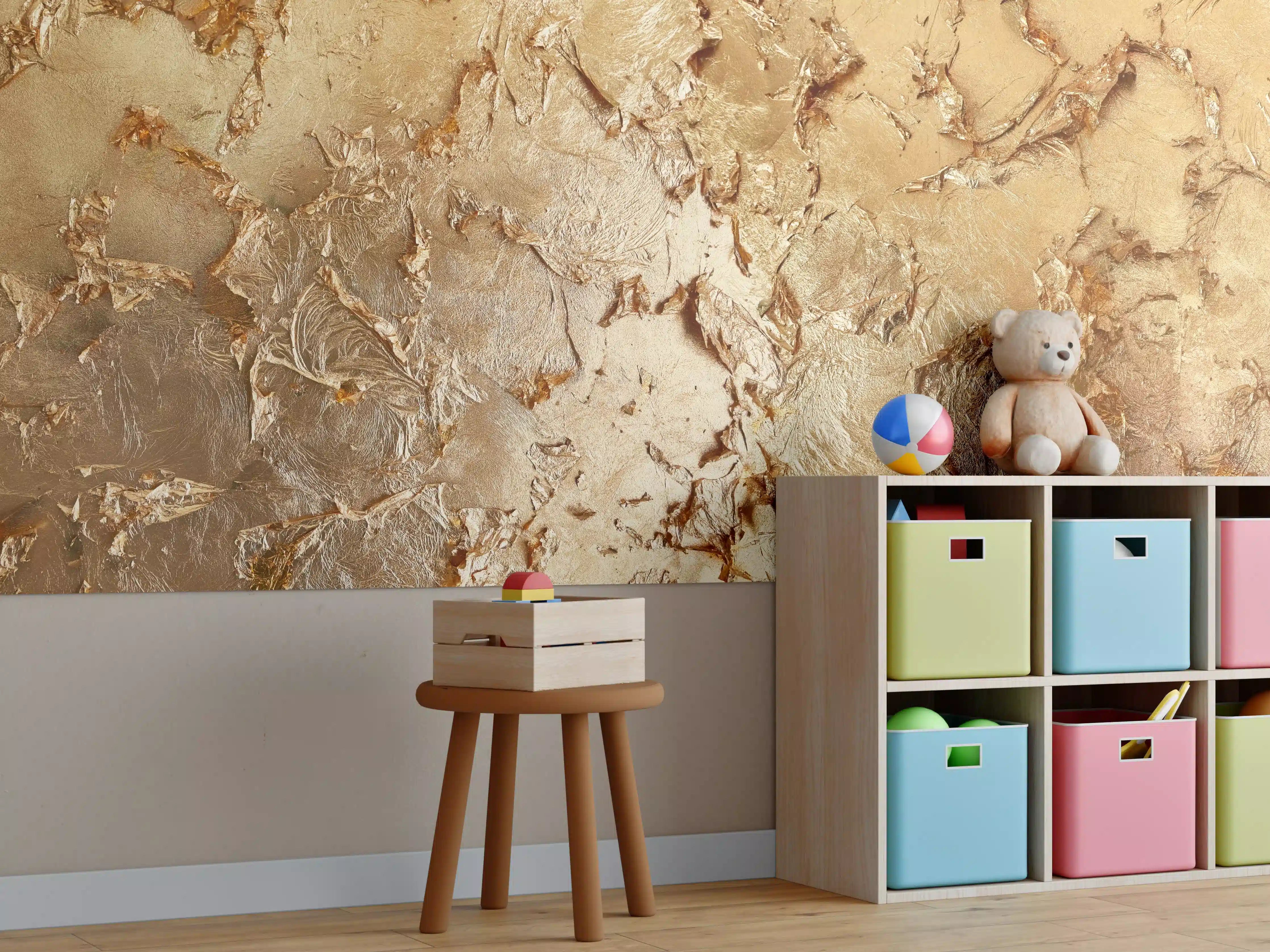 Kinderzimmer Wandgestaltung - Muster einer vergoldeten Wand