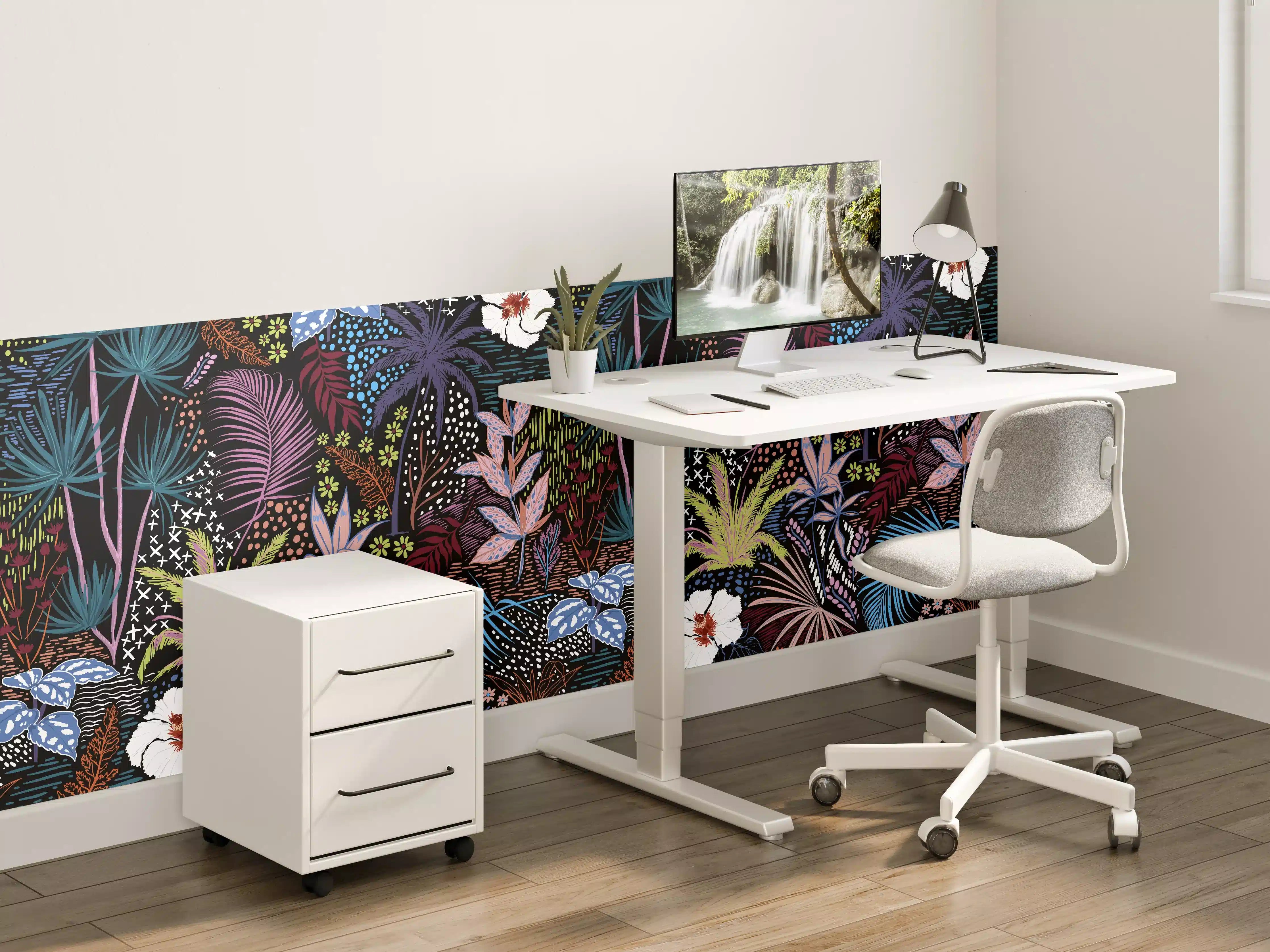 Kinderzimmer Wandgestaltung - Mystic Tropic Pflanzenmuster